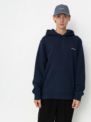 Carhartt WIP Script Embroidery HD Kapucnis pulóver (air force blue/white)