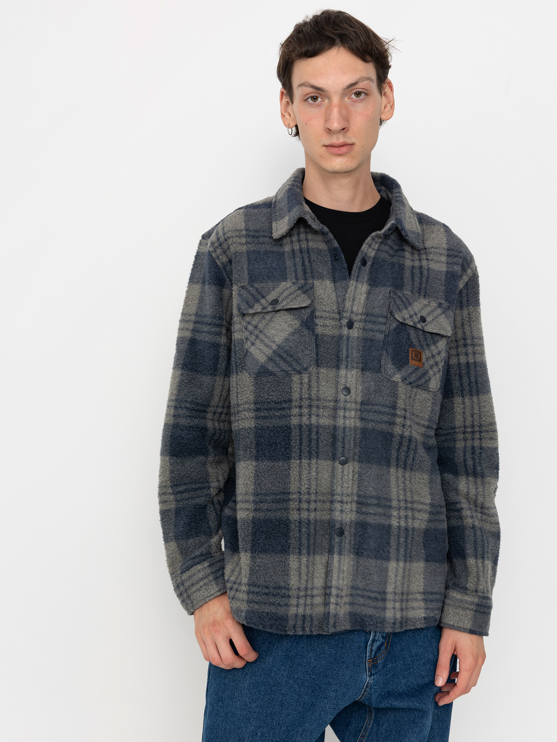 Brixton Bowery Arctic Stretch Ls Ing (washed navy/beige plaid)