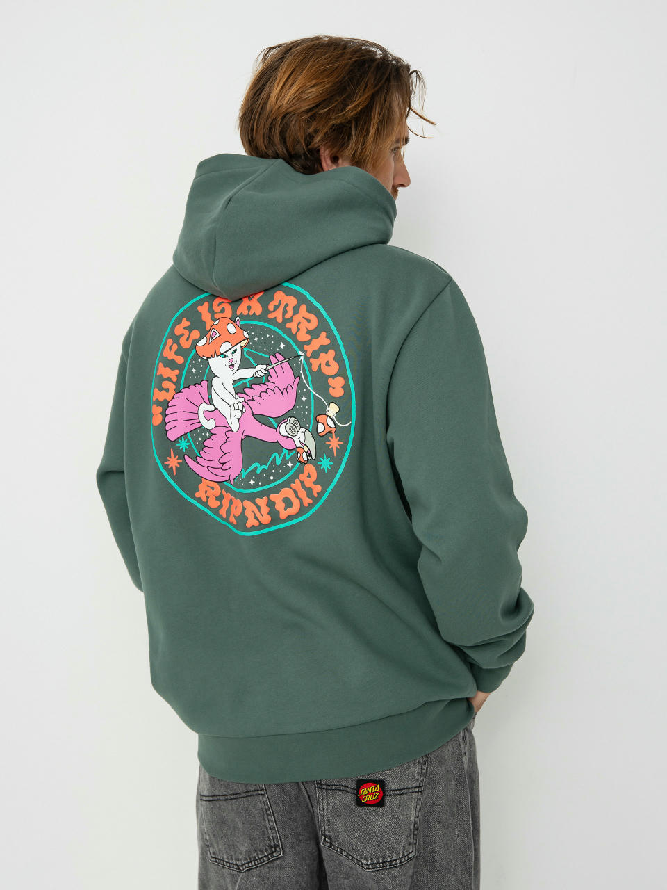 Kapucnis pulóver RipNDip Take A Trip HD (alpine green)