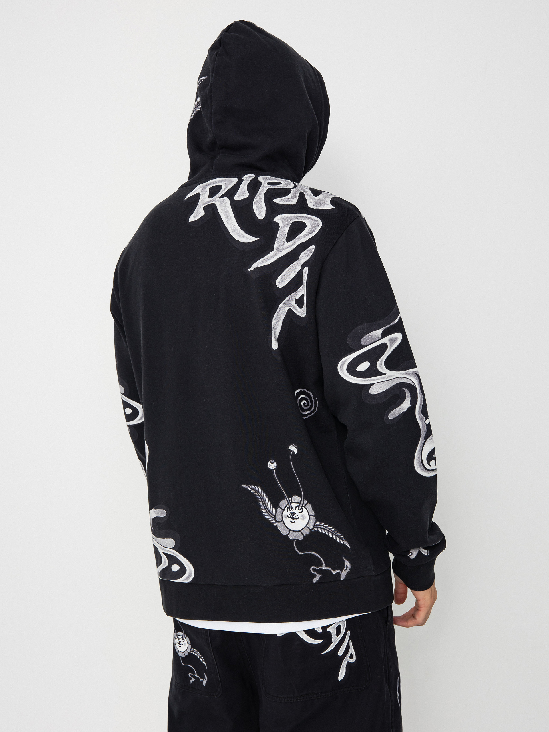 Kapucnis pulóver RipNDip Space Walk HD (black)
