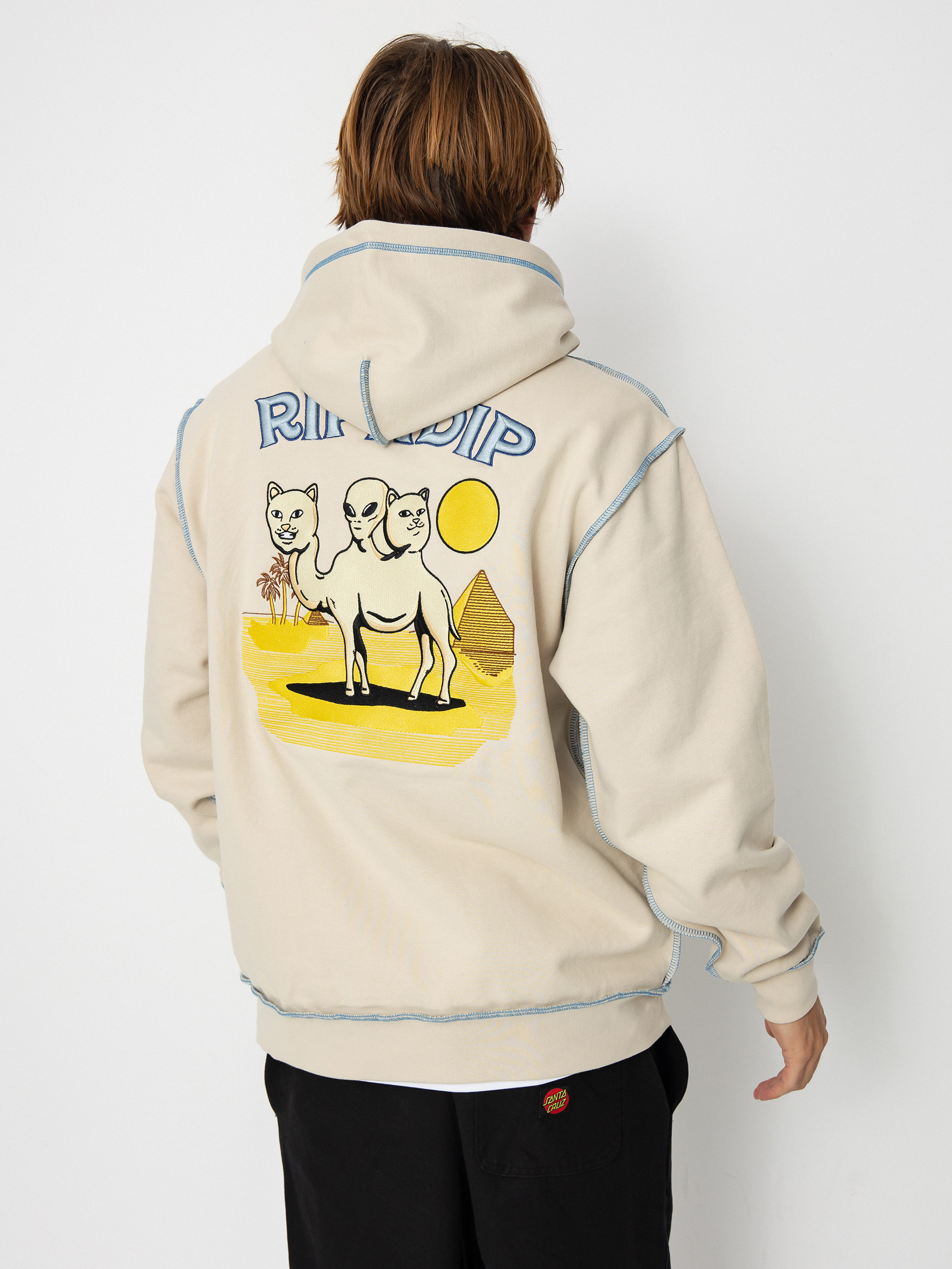 Kapucnis pulóver RipNDip Barnum HD (bone)