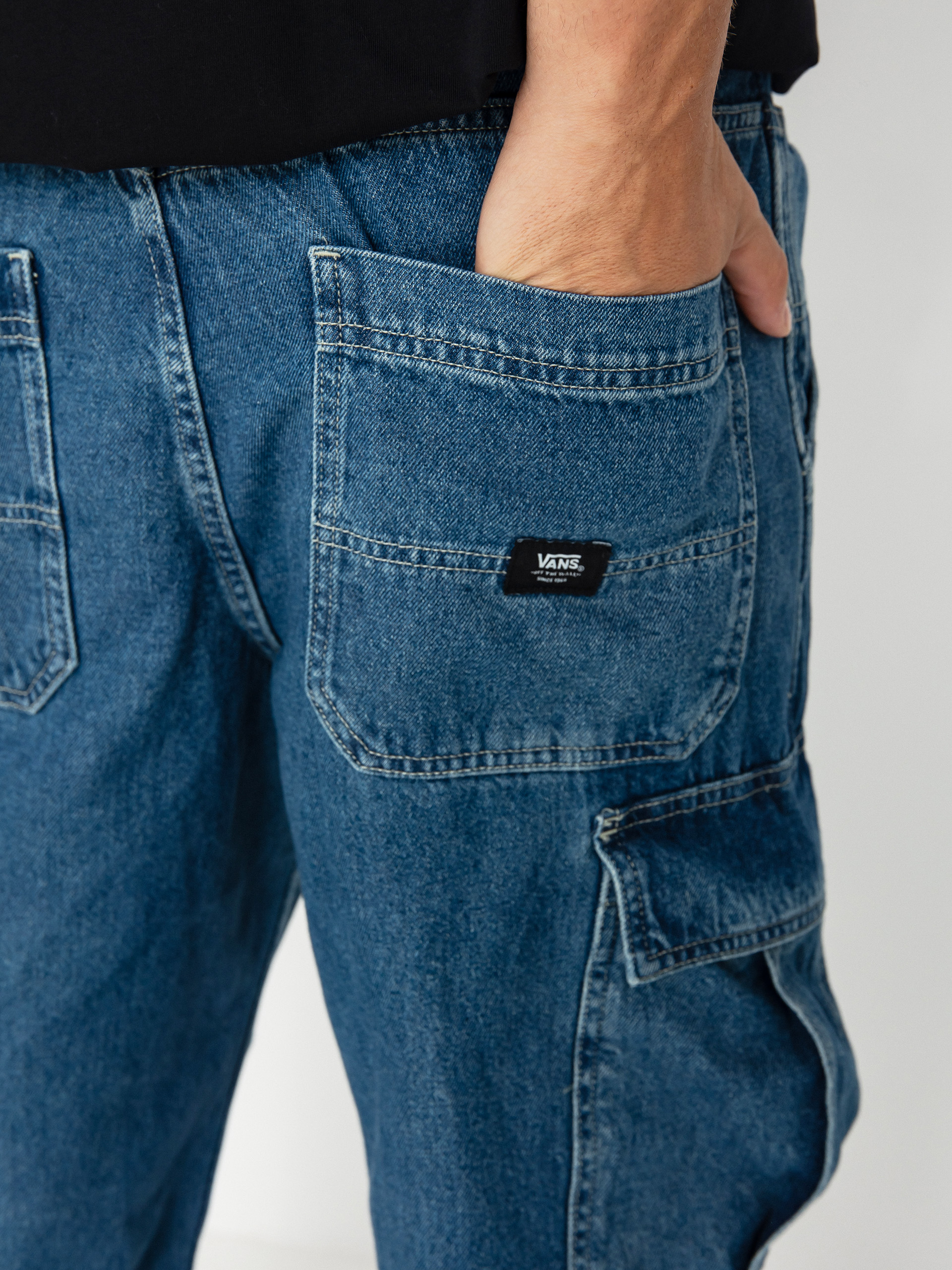 Vans Service Cargo Loose Denim Kisnadrág (vintage indigo)