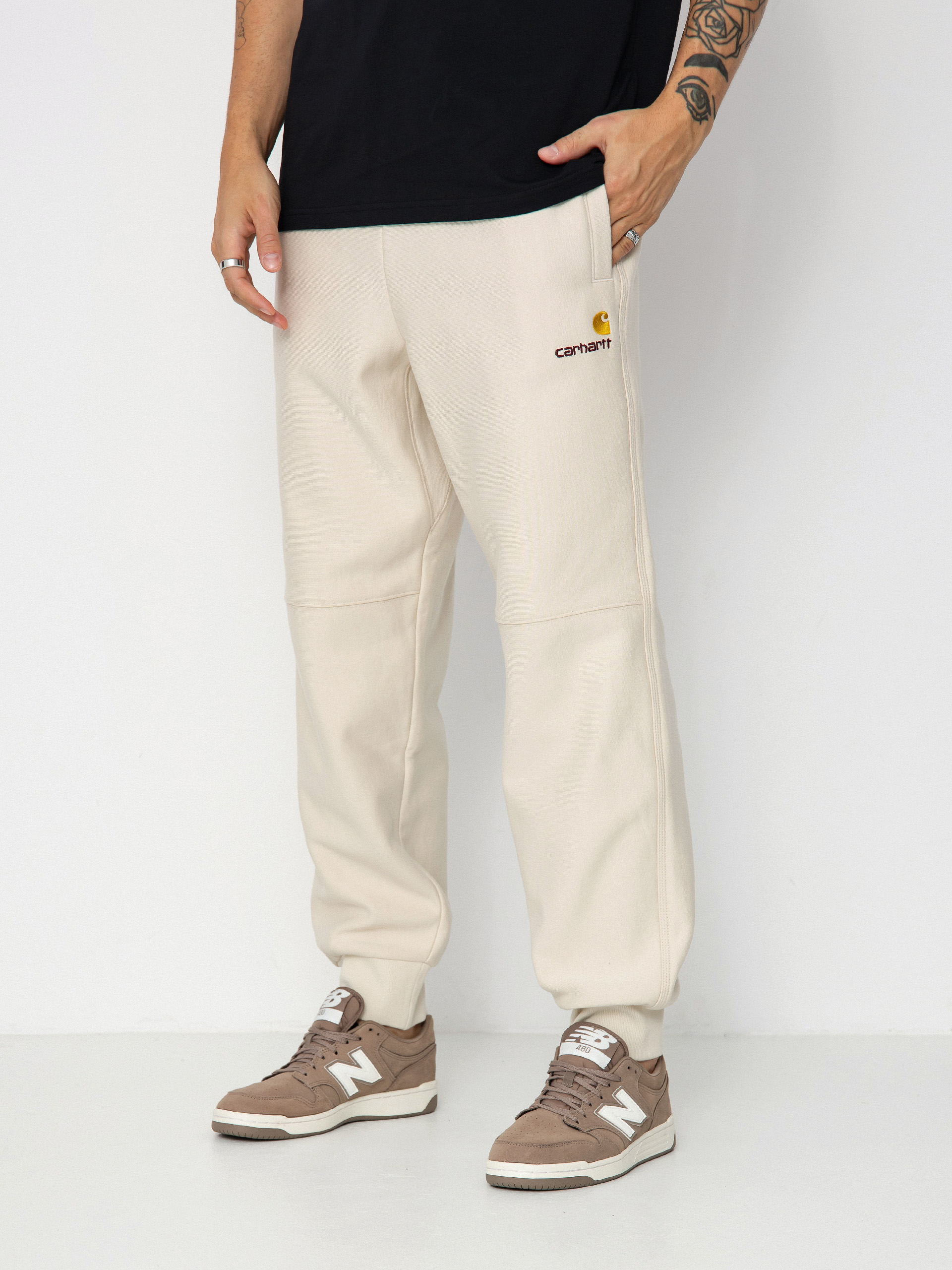 Carhartt WIP American Script Jogging Kisnadrág (moonbeam)