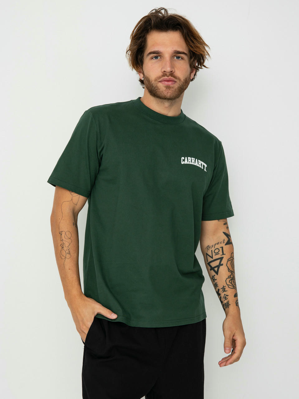 Carhartt WIP University Script Póló (sycamore tree/white)