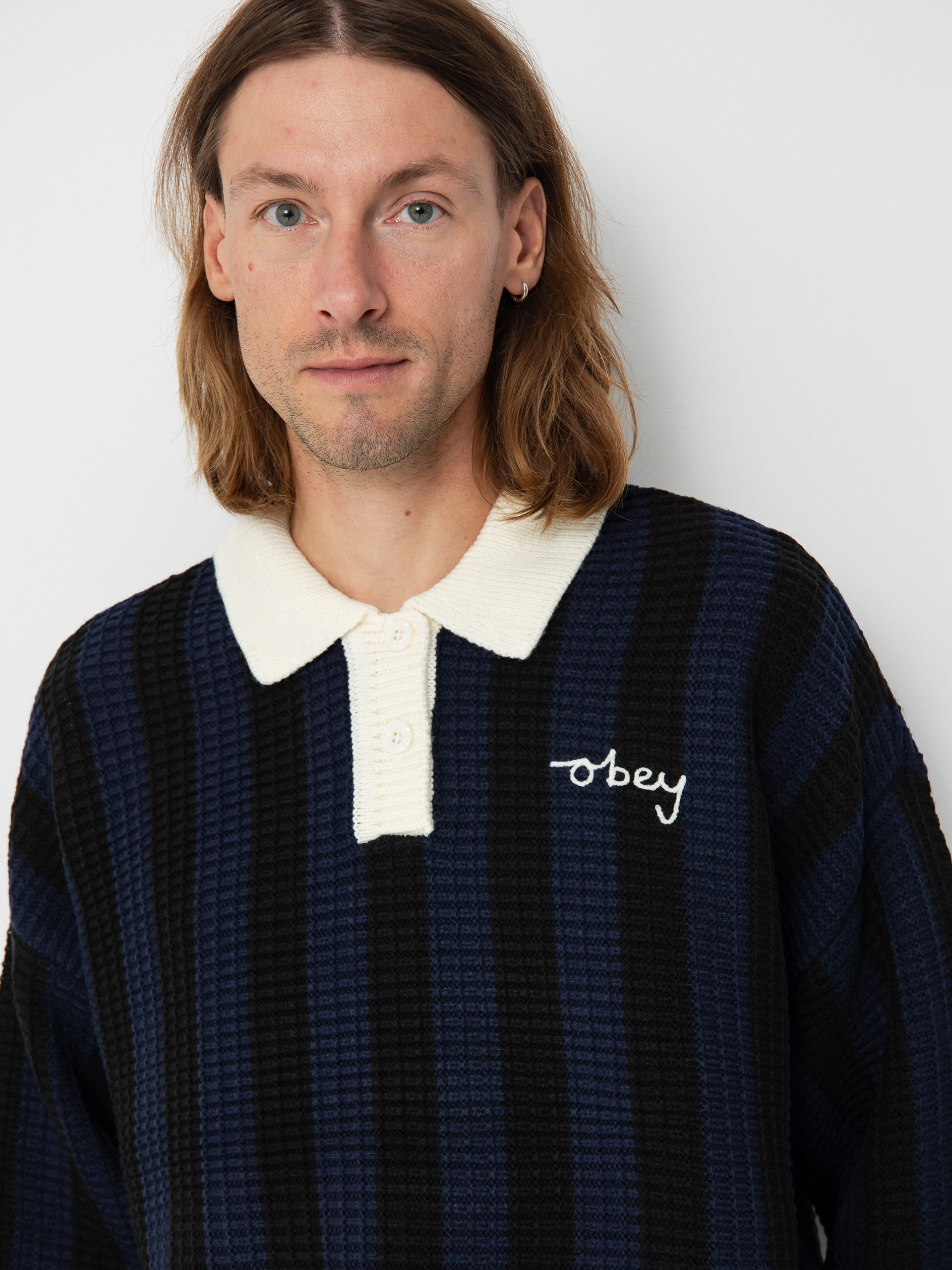 Pulóver OBEY Match Polo Sweater Wmn (blue multi)