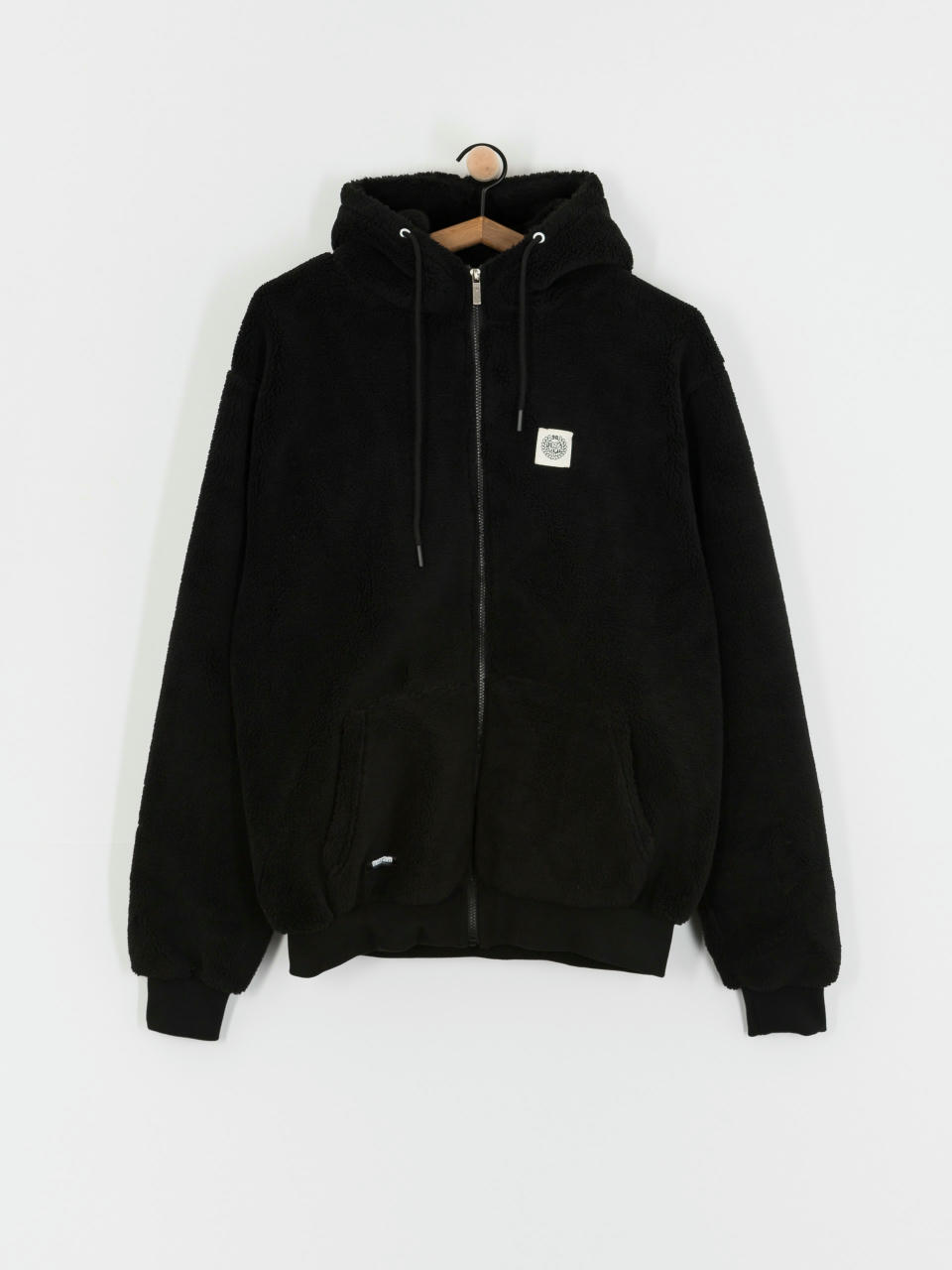 MassDnm Patch Teddy Zip Hoody Dzseki (black)