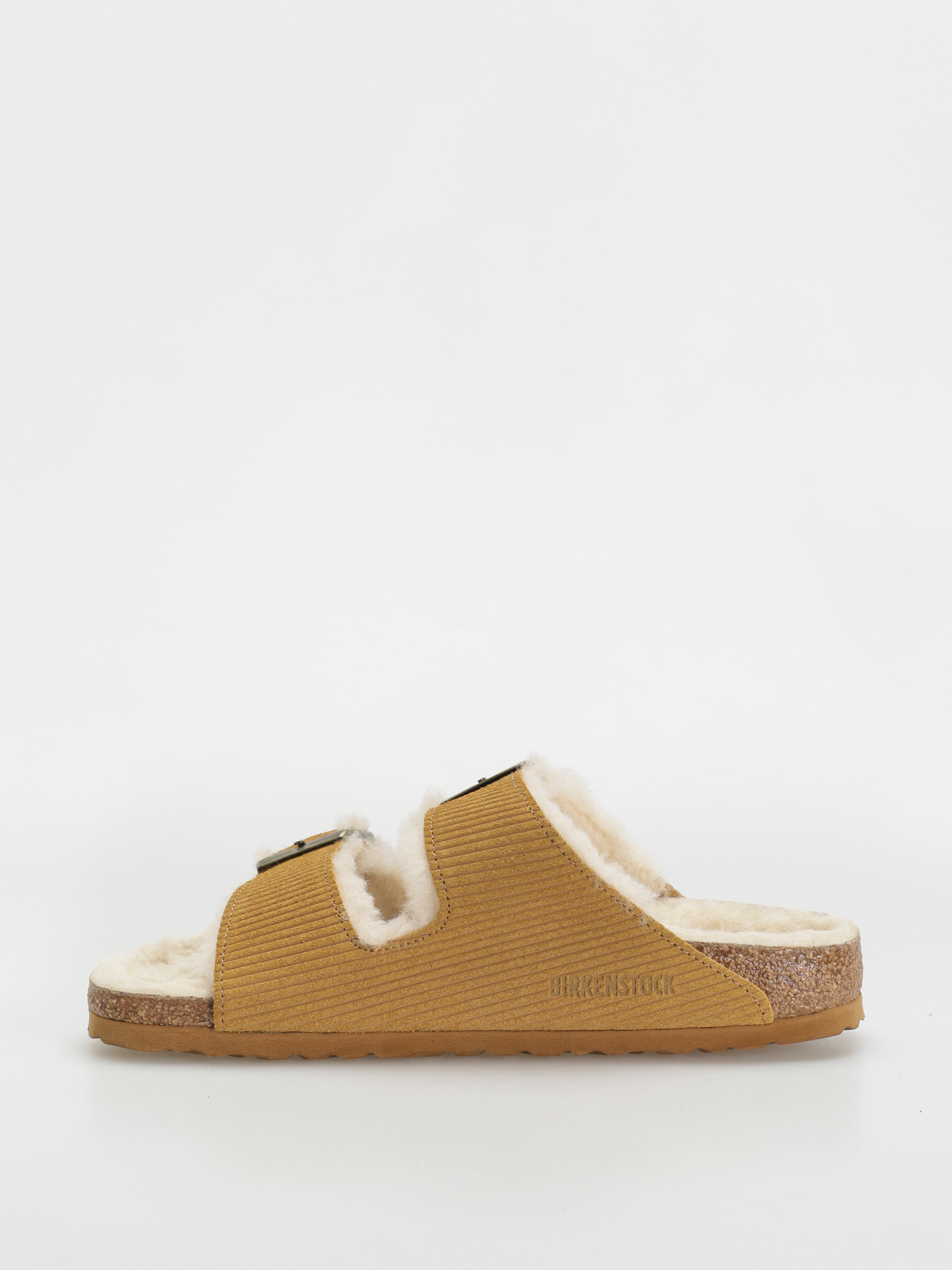 Birkenstock Arizona Fell Suede Leather Fur Narrow Wmn Flip-flop papucsok (corduroy cork brown)