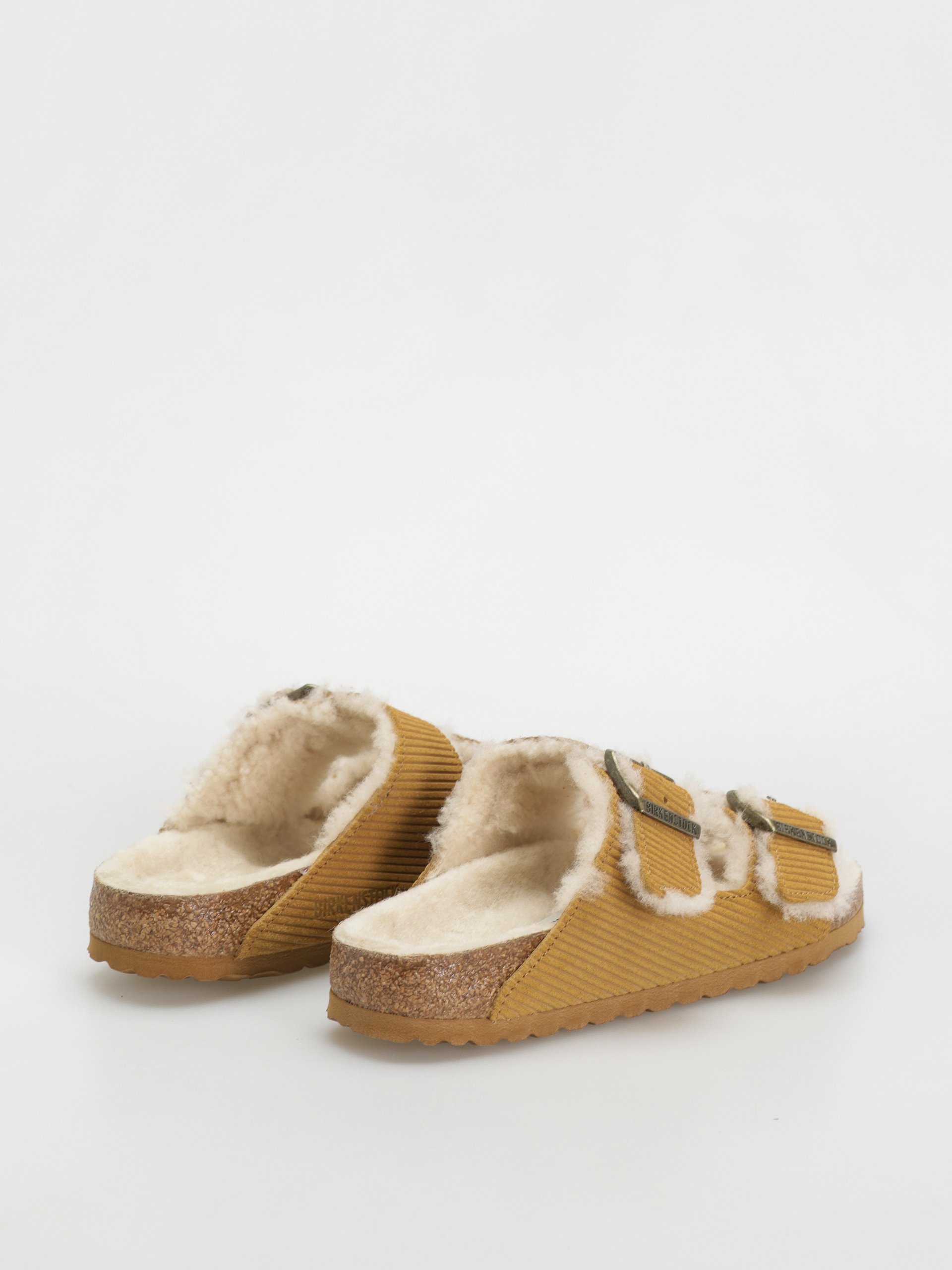 Birkenstock Arizona Fell Suede Leather Fur Narrow Wmn Flip-flop papucsok (corduroy cork brown)