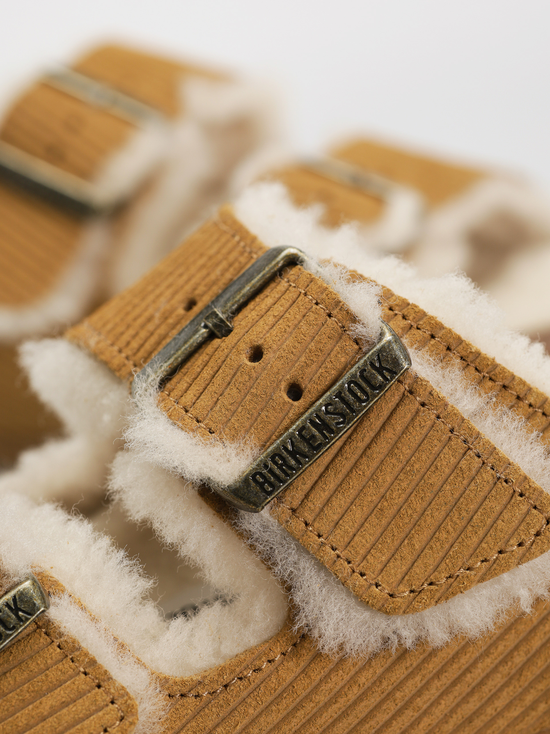 Birkenstock Arizona Fell Suede Leather Fur Narrow Wmn Flip-flop papucsok (corduroy cork brown)