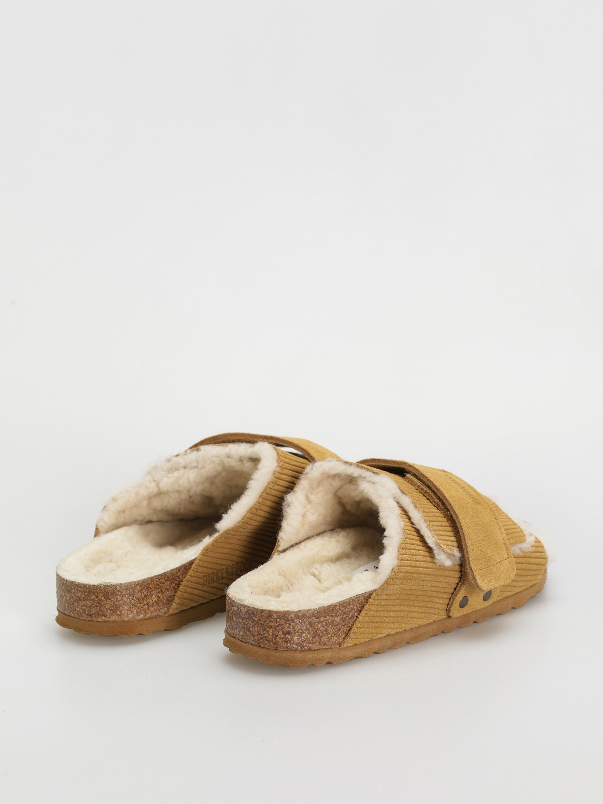 Birkenstock Kyoto Shearling Suede Leather Fur Narrow Wmn Flip-flop papucsok (corduroy cork brown)
