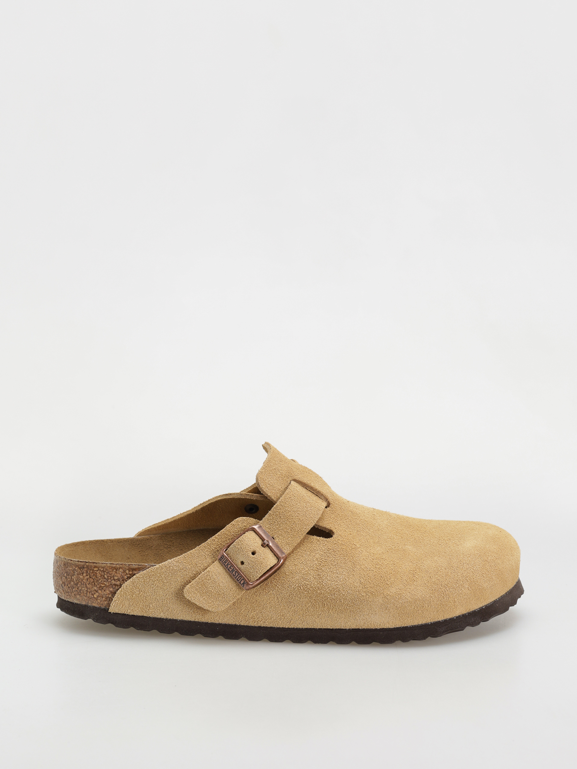 Birkenstock Boston Suede Leather Regular Flip-flop papucsok (latte cream)