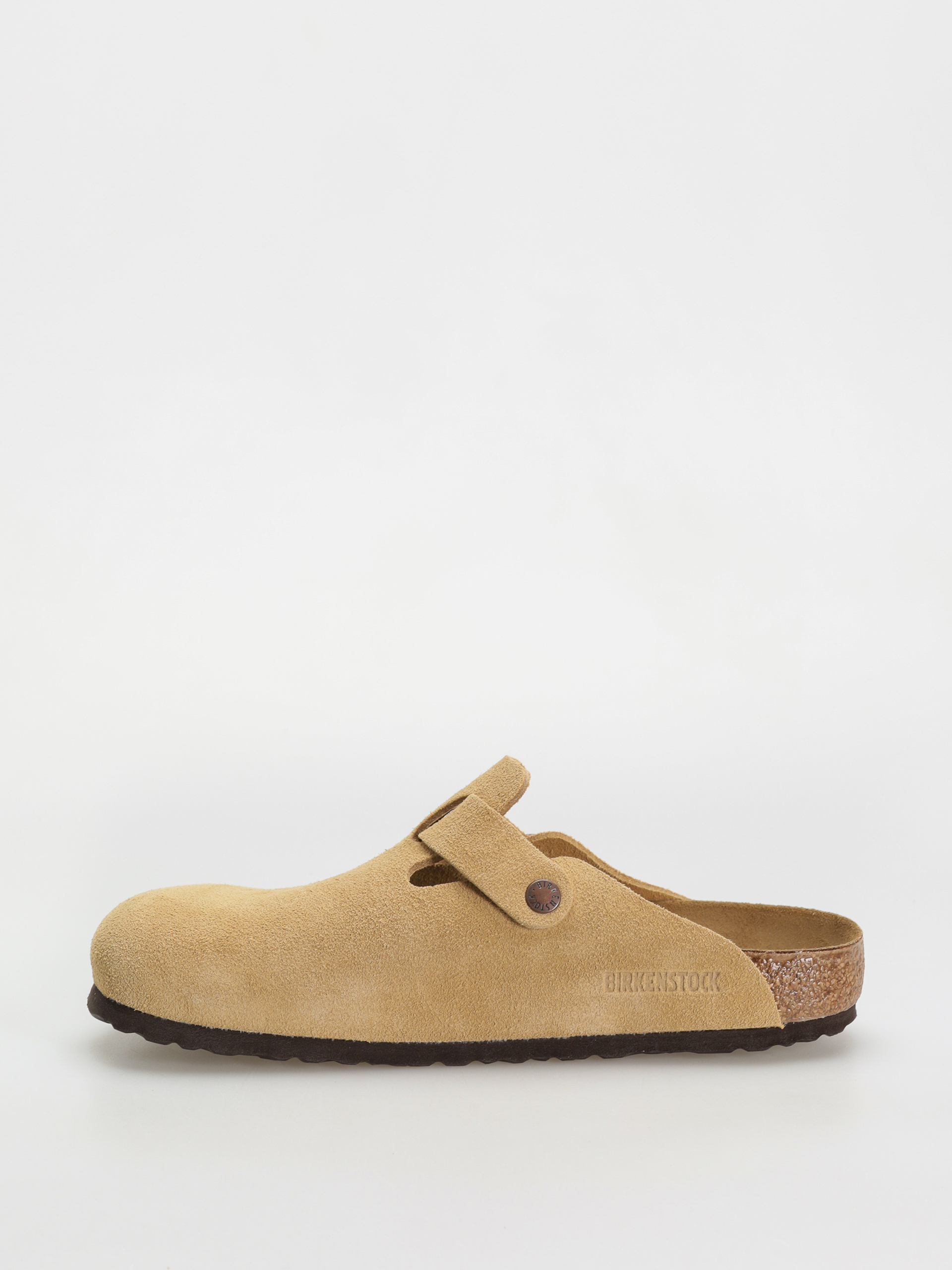 Birkenstock Boston Suede Leather Regular Flip-flop papucsok (latte cream)
