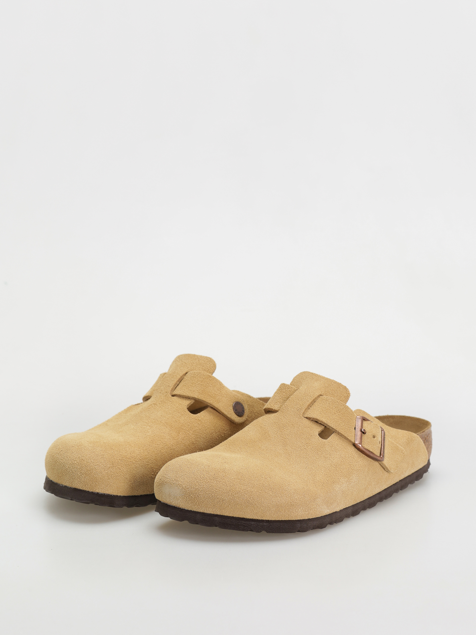 Birkenstock Boston Suede Leather Regular Flip-flop papucsok (latte cream)