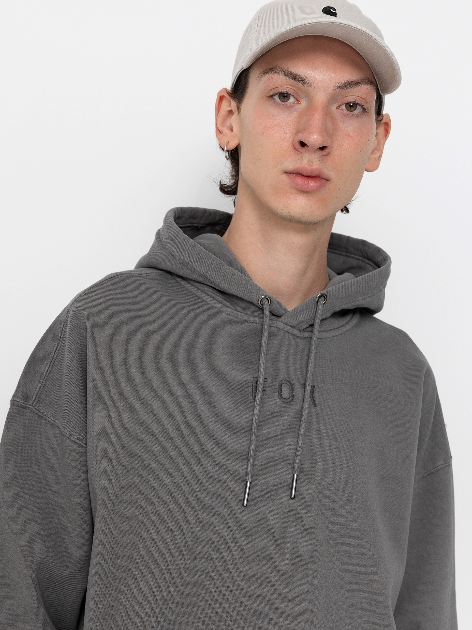 Kapucnis pulóver Fox Wordmark HD (petrol)