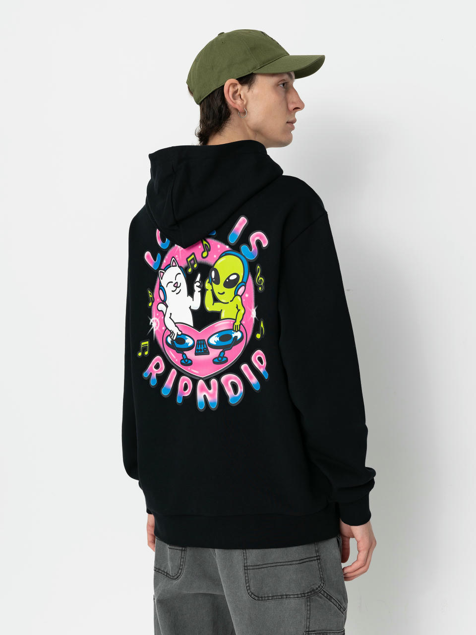 Kapucnis pulóver RipNDip Love Is Ripndip HD (black)