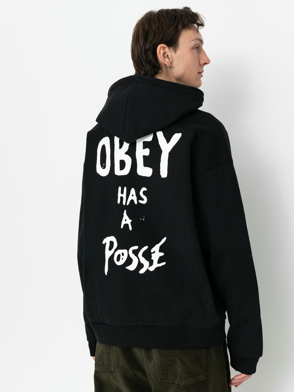 OBEY Posse Extra Heavy HD Kapucnis pulóver (black)