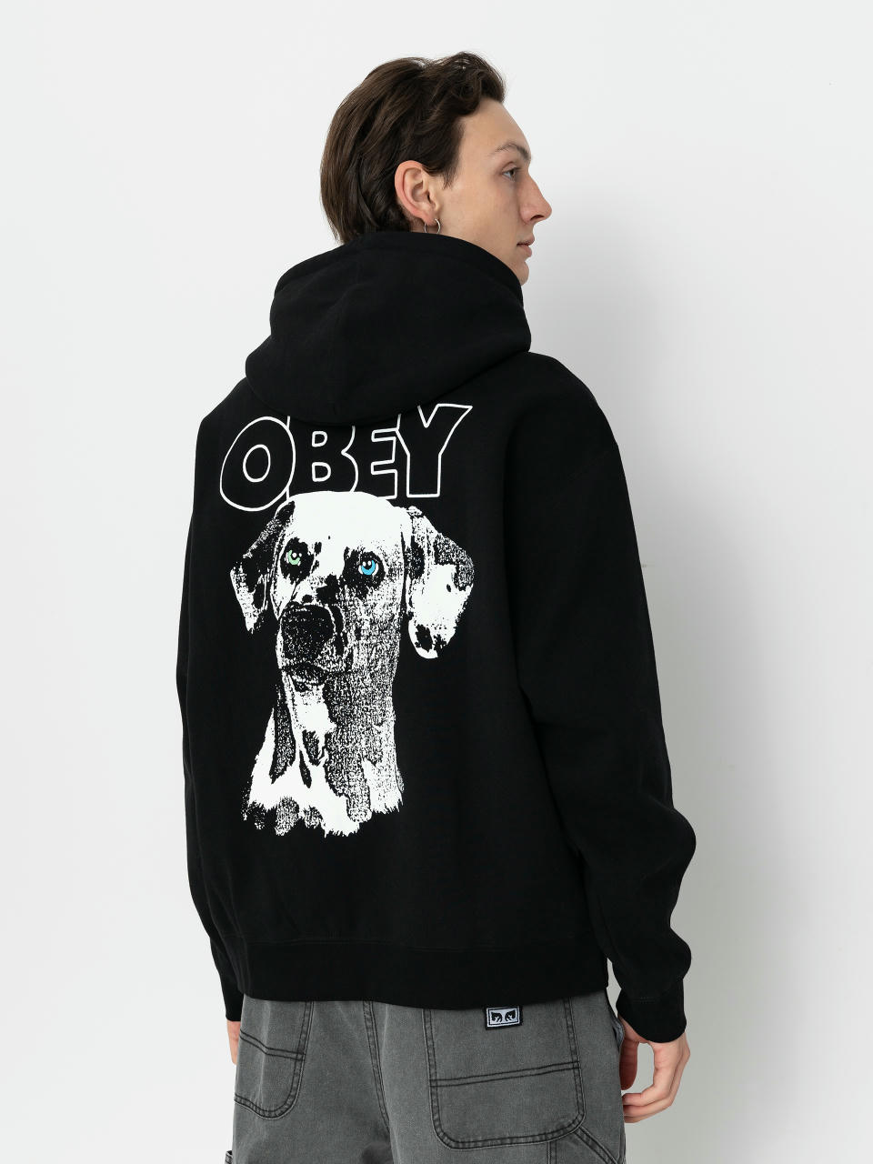 Kapucnis pulóver OBEY Dalmation HD (black)