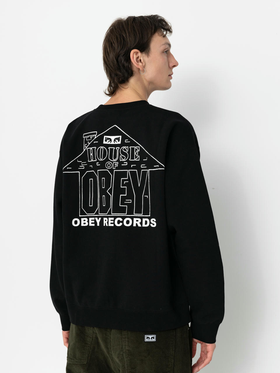 OBEY House Of Obey Records Pulóver (black)