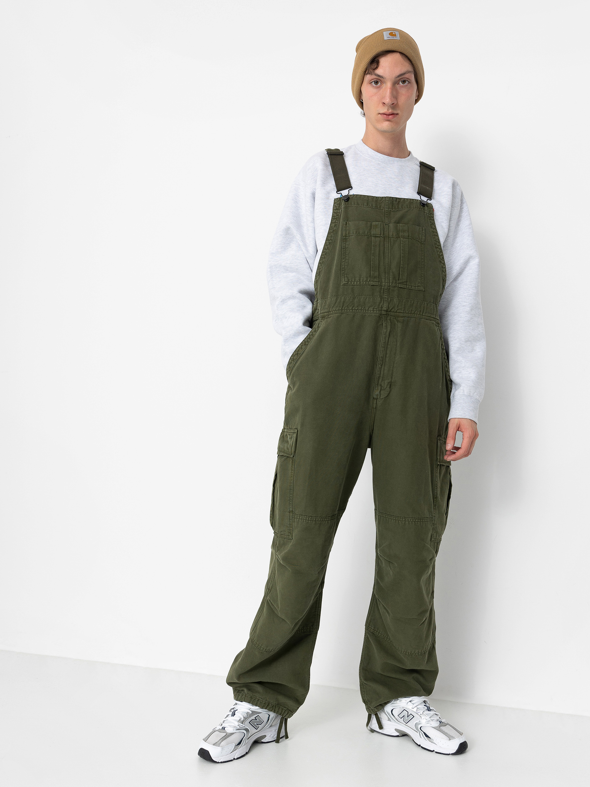 Kisnadrág Carhartt WIP Cargo Bib Overall (tarragon)