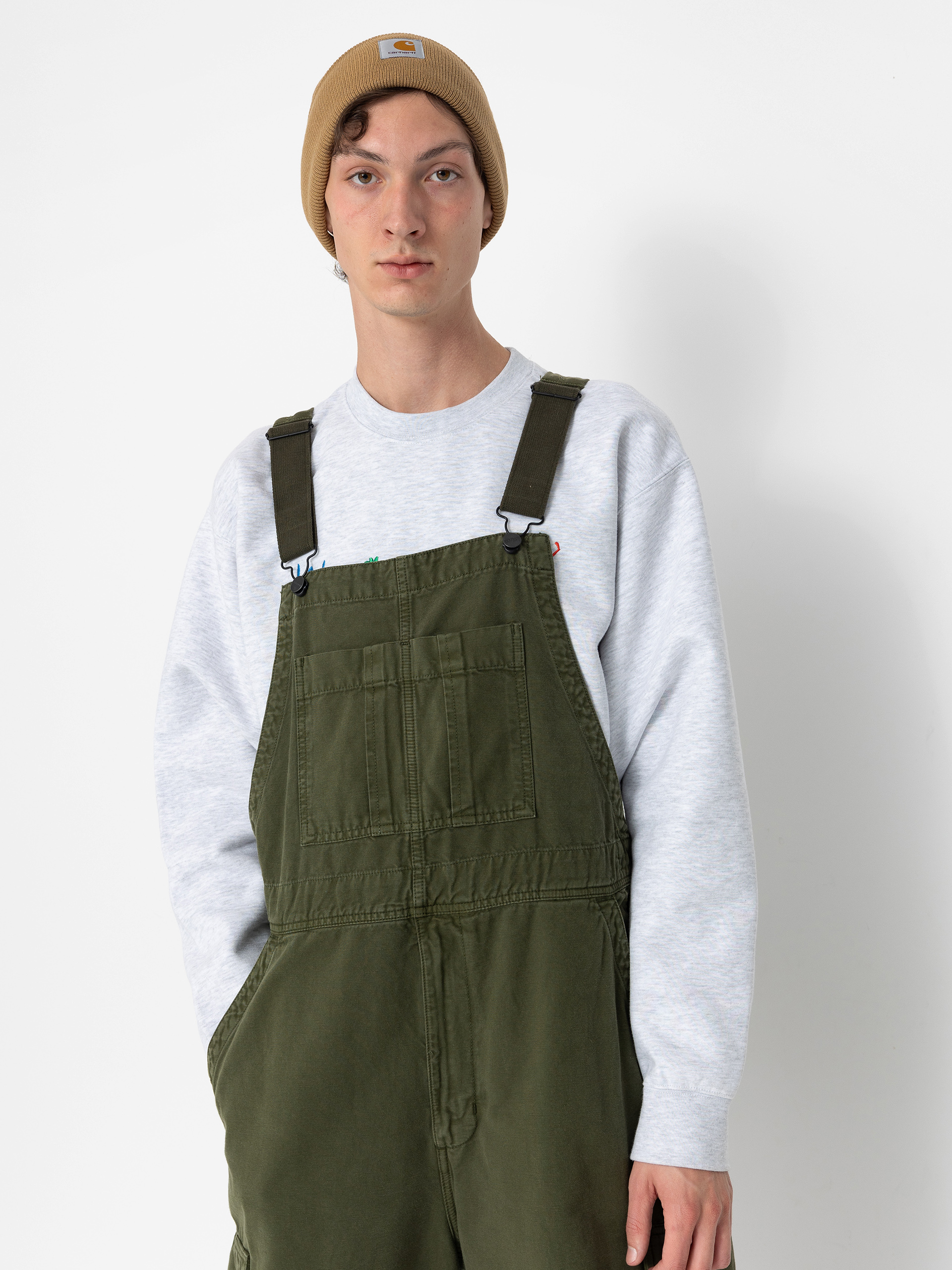 Kisnadrág Carhartt WIP Cargo Bib Overall (tarragon)
