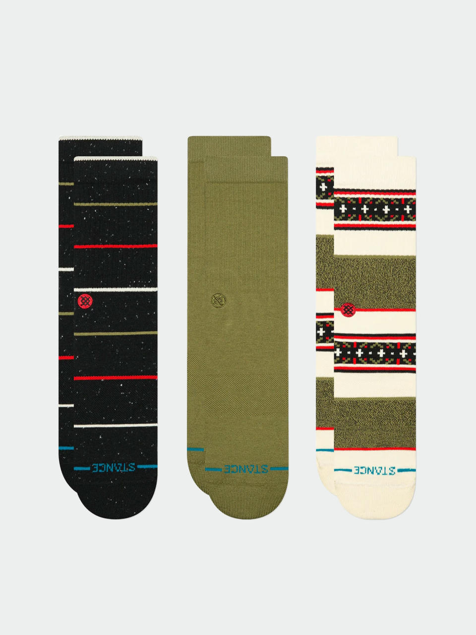 Stance Greetings 3 Pack Crew Zokni (black)