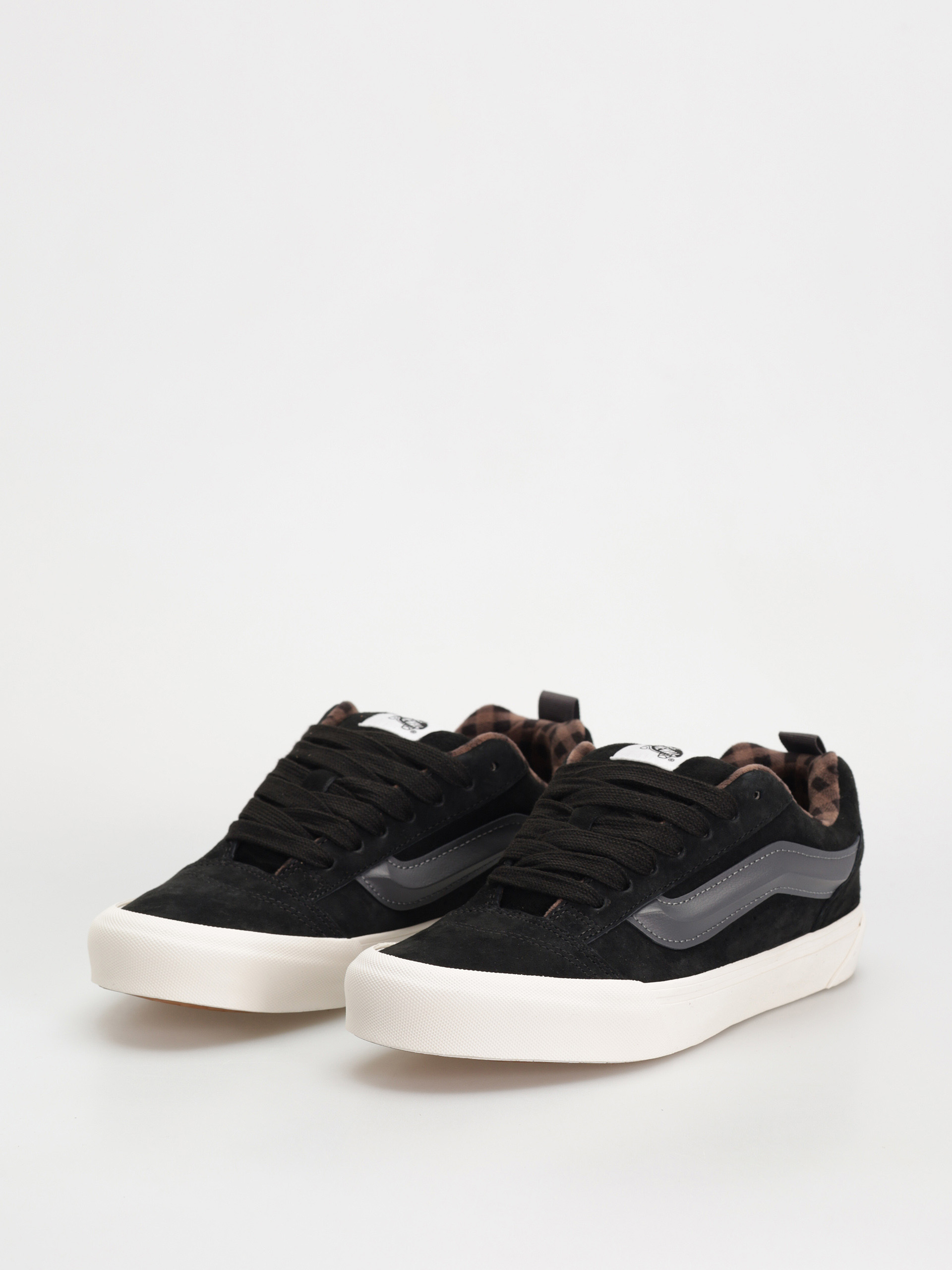 Vans Knu Skool Cipők (pig suede plaid gray/black)