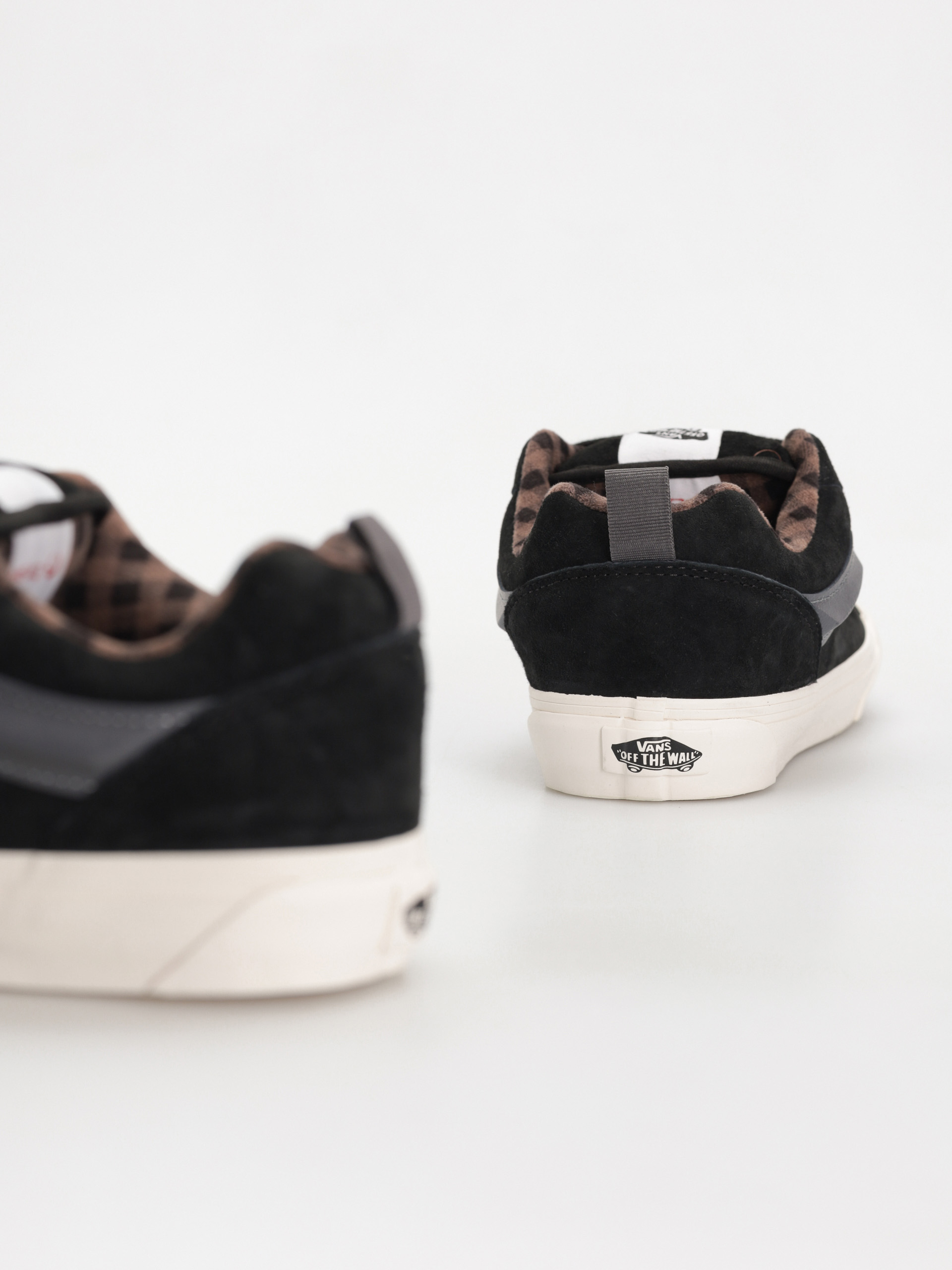 Vans Knu Skool Cipők (pig suede plaid gray/black)