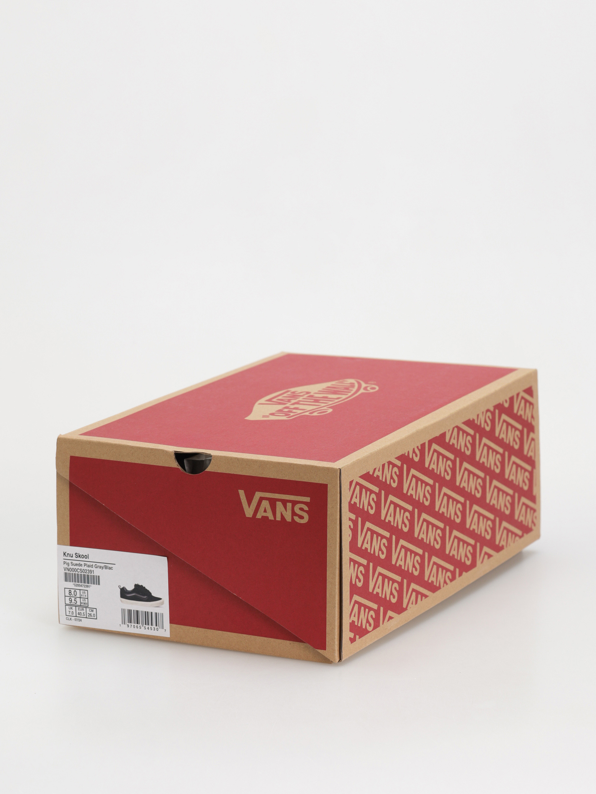 Vans Knu Skool Cipők (pig suede plaid gray/black)
