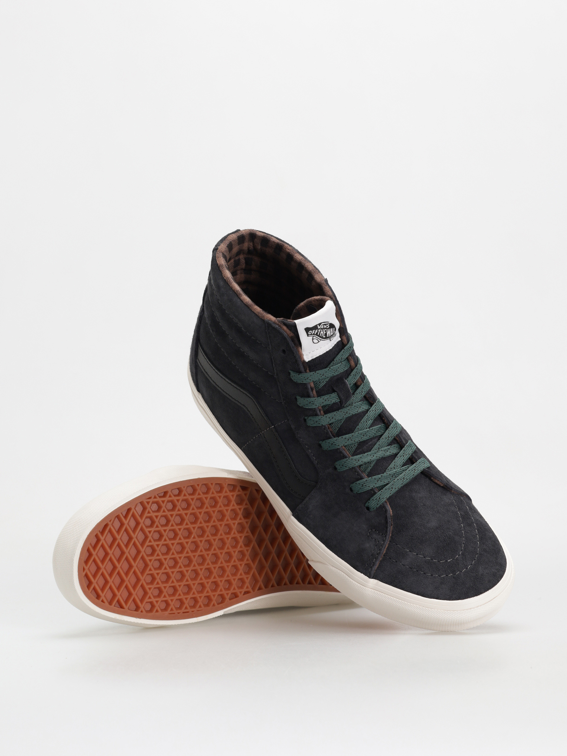 Vans Sk8 Hi Cipők (pig suede plaid gray/black)