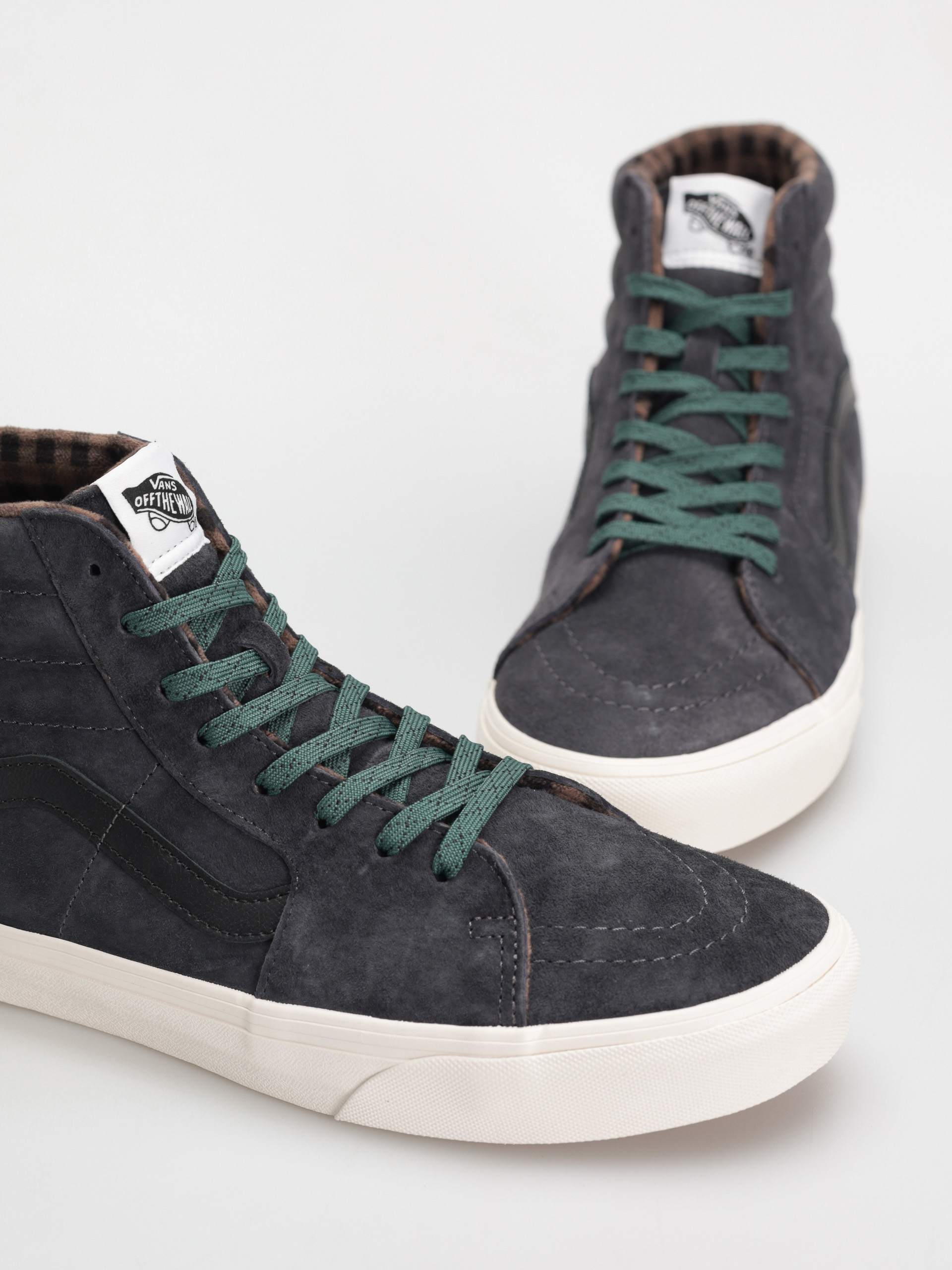 Vans Sk8 Hi Cipők (pig suede plaid gray/black)