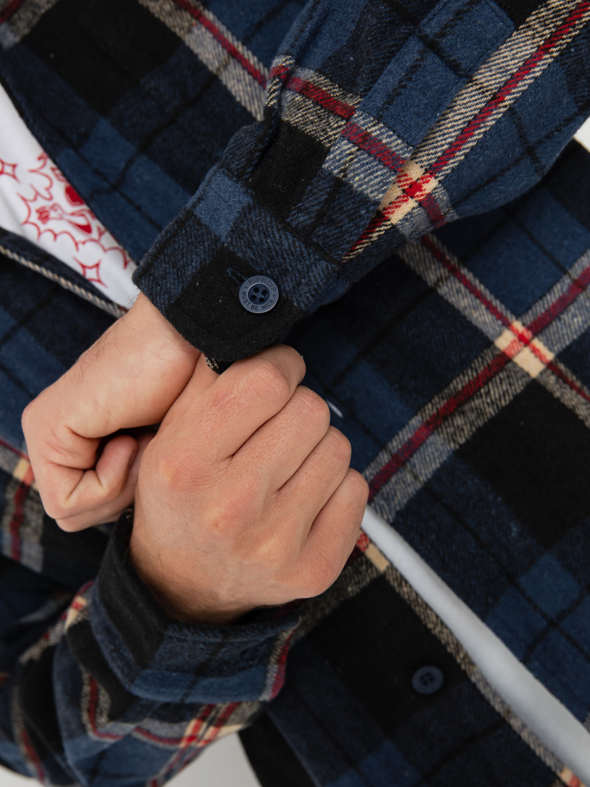Ing RipNDip Robo Button Up Flannel (navy)