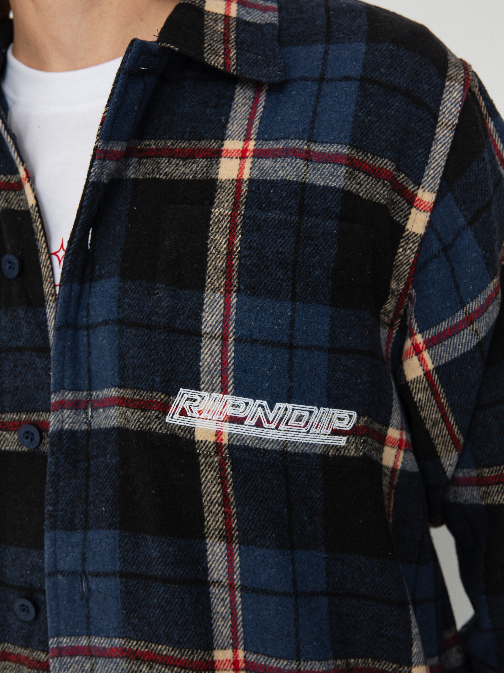 Ing RipNDip Robo Button Up Flannel (navy)