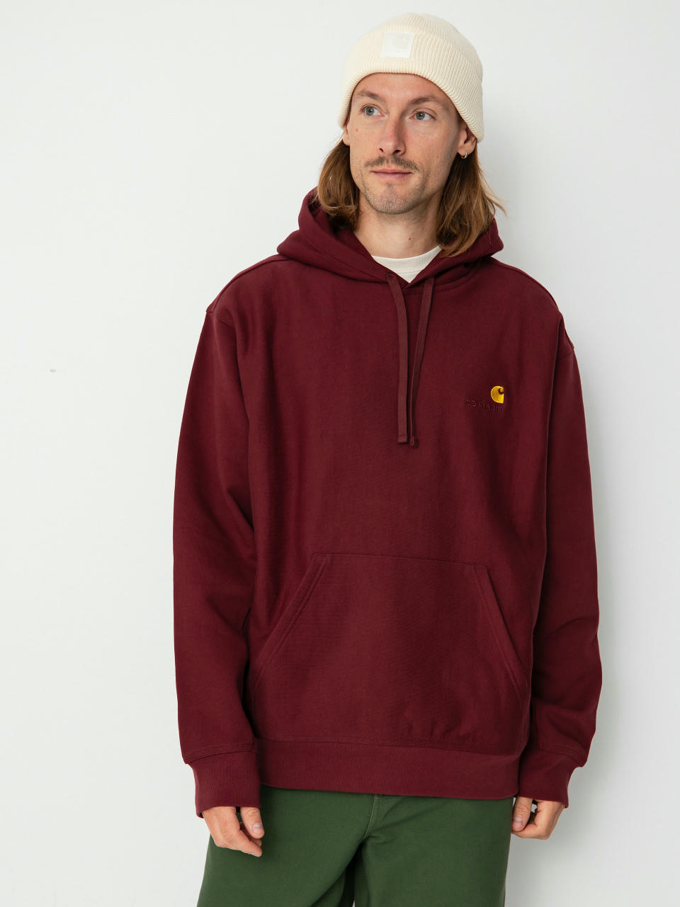 Carhartt WIP American Script HD Kapucnis pulóver (malbec)