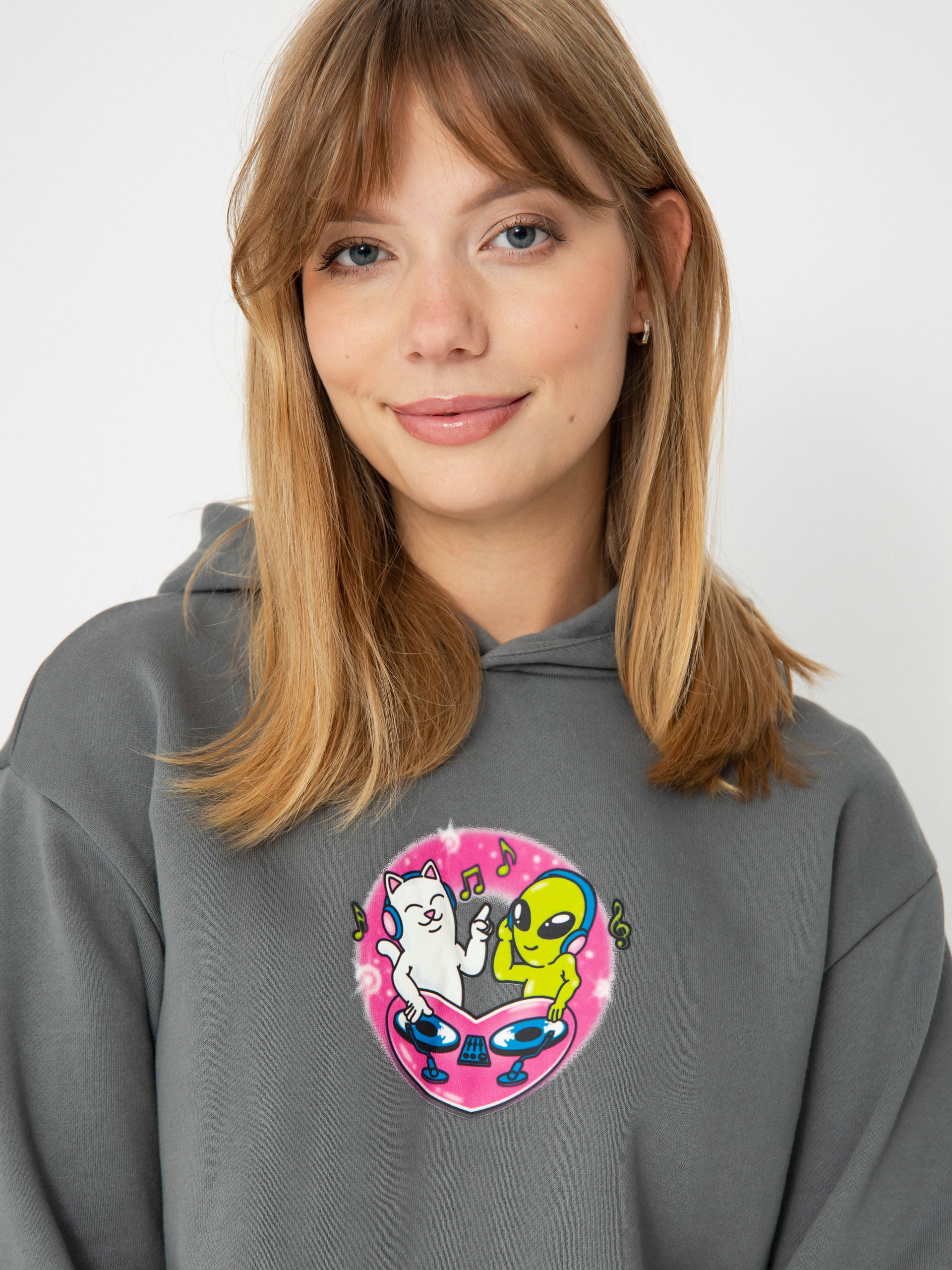 Kapucnis pulóver RipNDip Love Is Ripndip Cropped HD (charcoal)