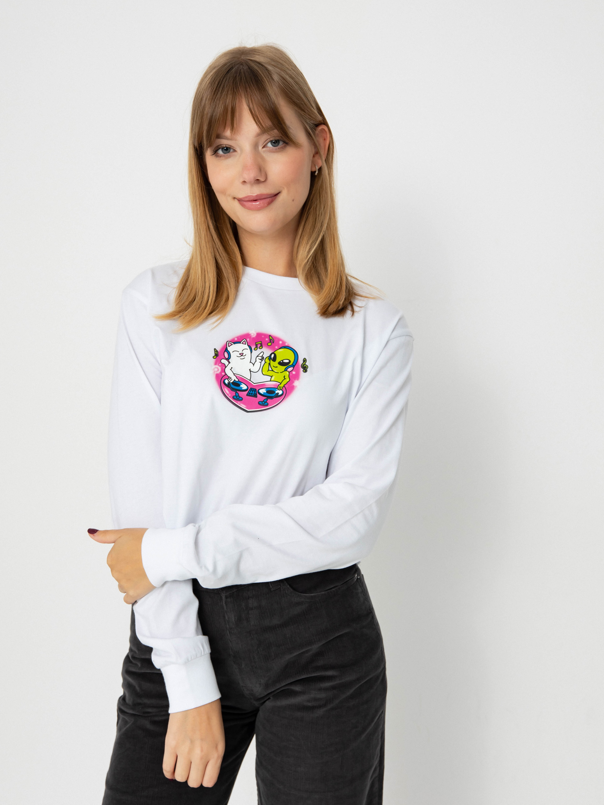 Hosszú ujjú felső RipNDip Love Is Ripndip Cropped (white)