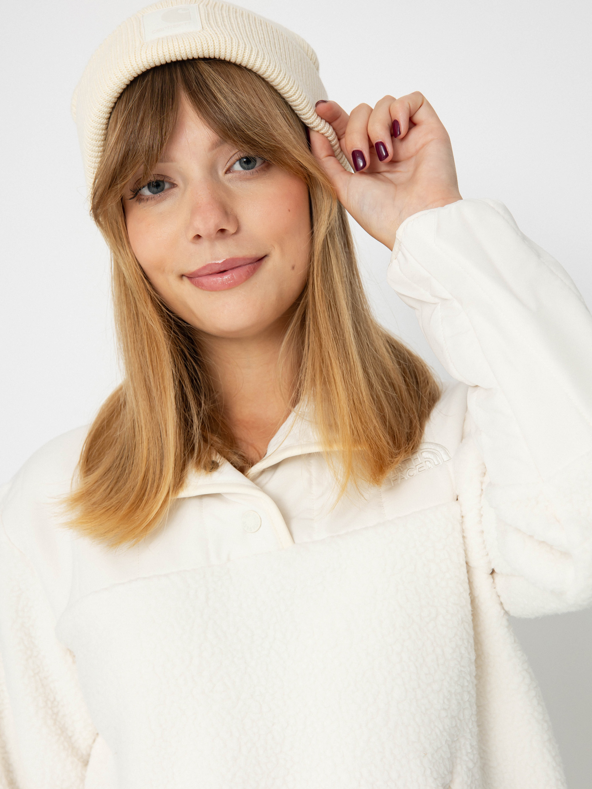 Női Polár pulóver The North Face Cragmont Fleece 1/4 Snap (white dune)