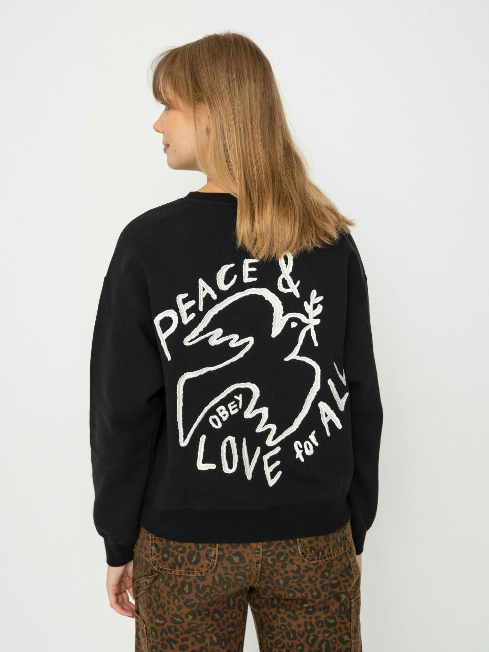 Pulóver OBEY Peace Dove Wmn (digital black)