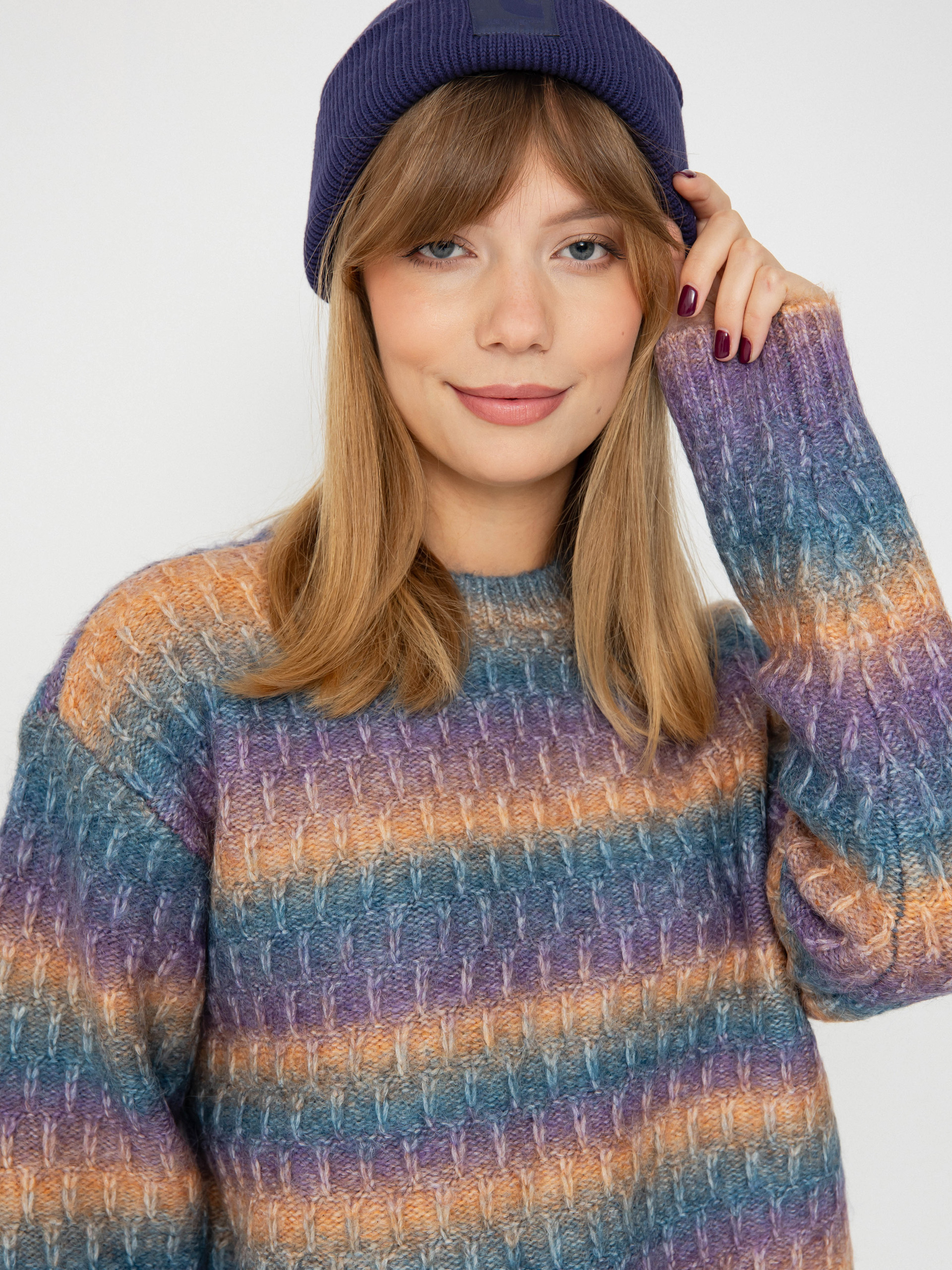 Pulóver OBEY Daytrip Crew Sweater Wmn (purple multi)