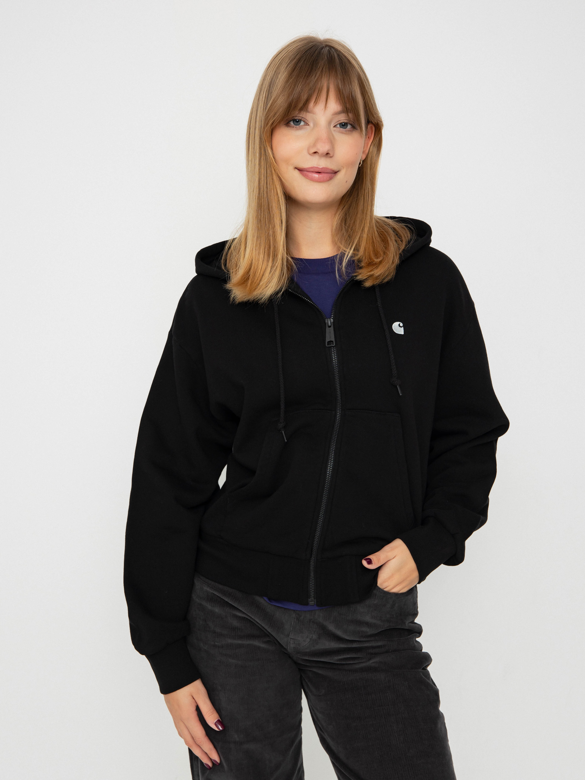 Kapucnis pulu00f3ver Carhartt WIP Casey ZHD Wmn (black/silver)