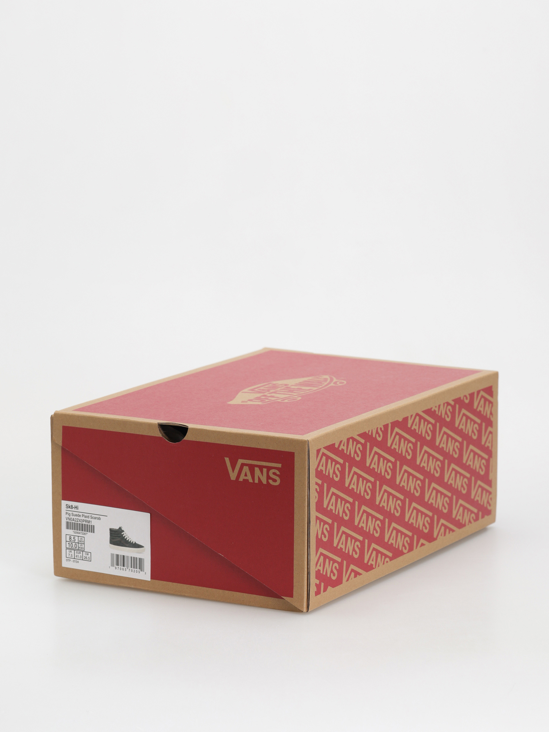 Vans Sk8 Hi Cipők (pig suede plaid scarab)