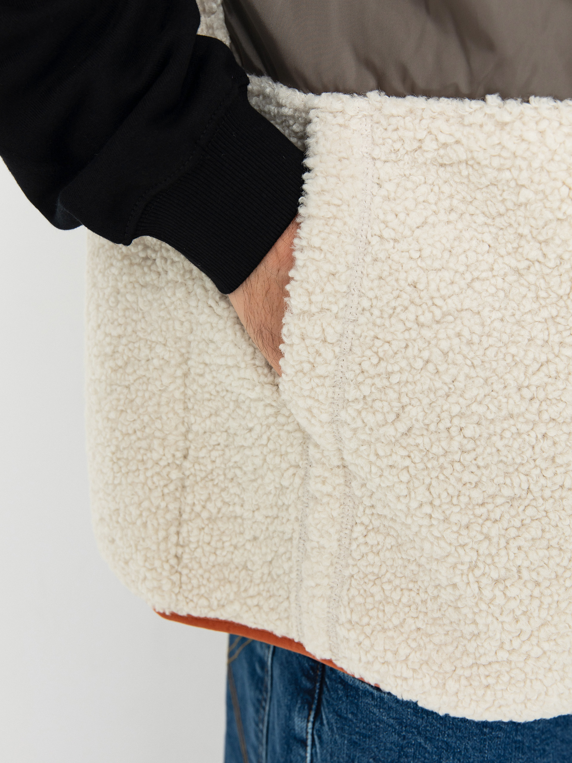 Vans Trevor Sherpa Fz Vest Polár pulóver (oatmeal/bungee cord)