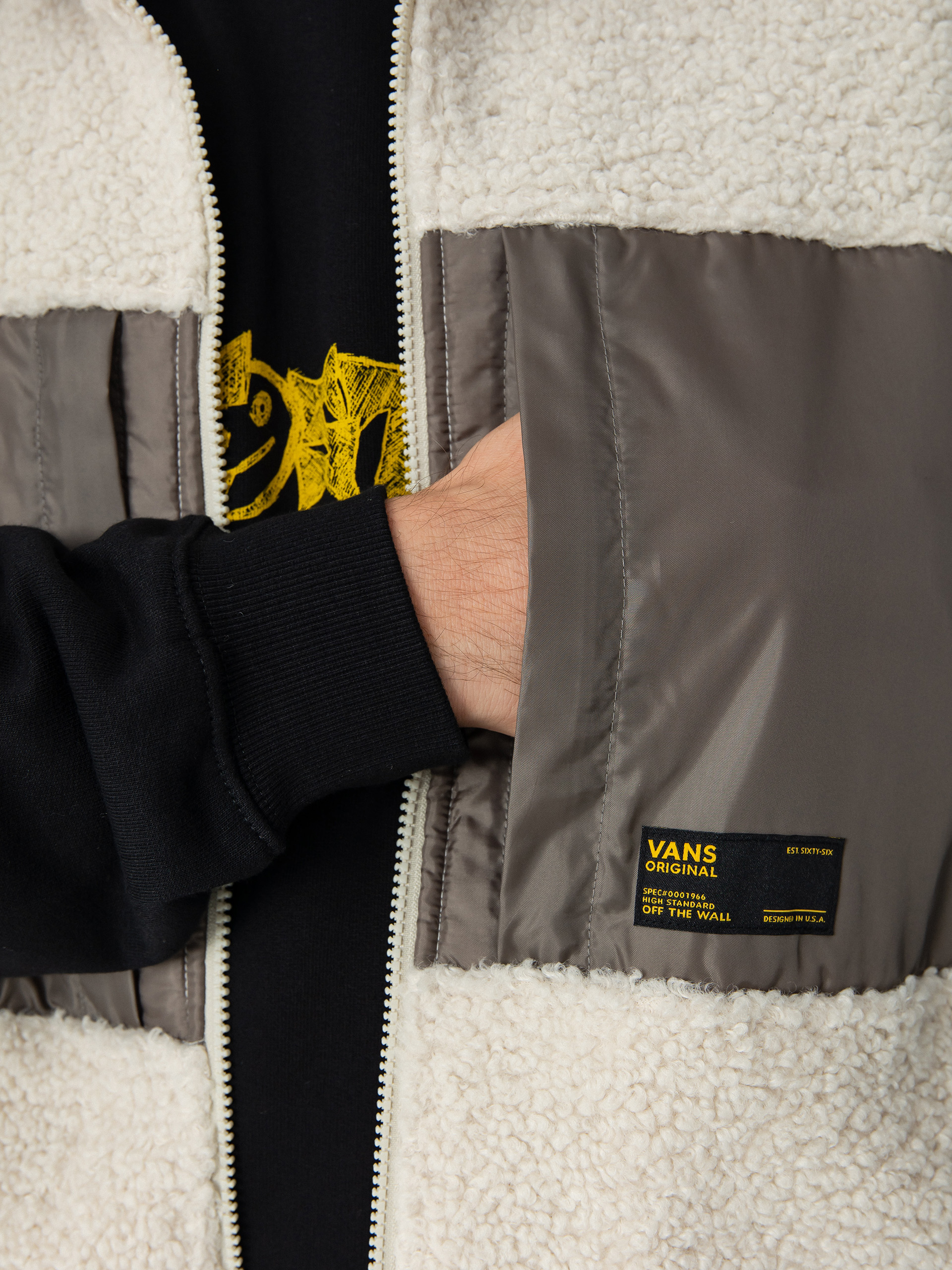 Vans Trevor Sherpa Fz Vest Polár pulóver (oatmeal/bungee cord)