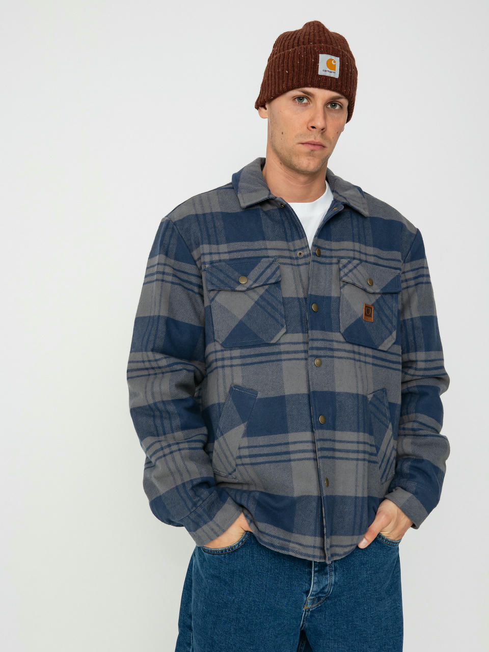 Dzseki Brixton Durham Lined (washed navy/beige plaid)