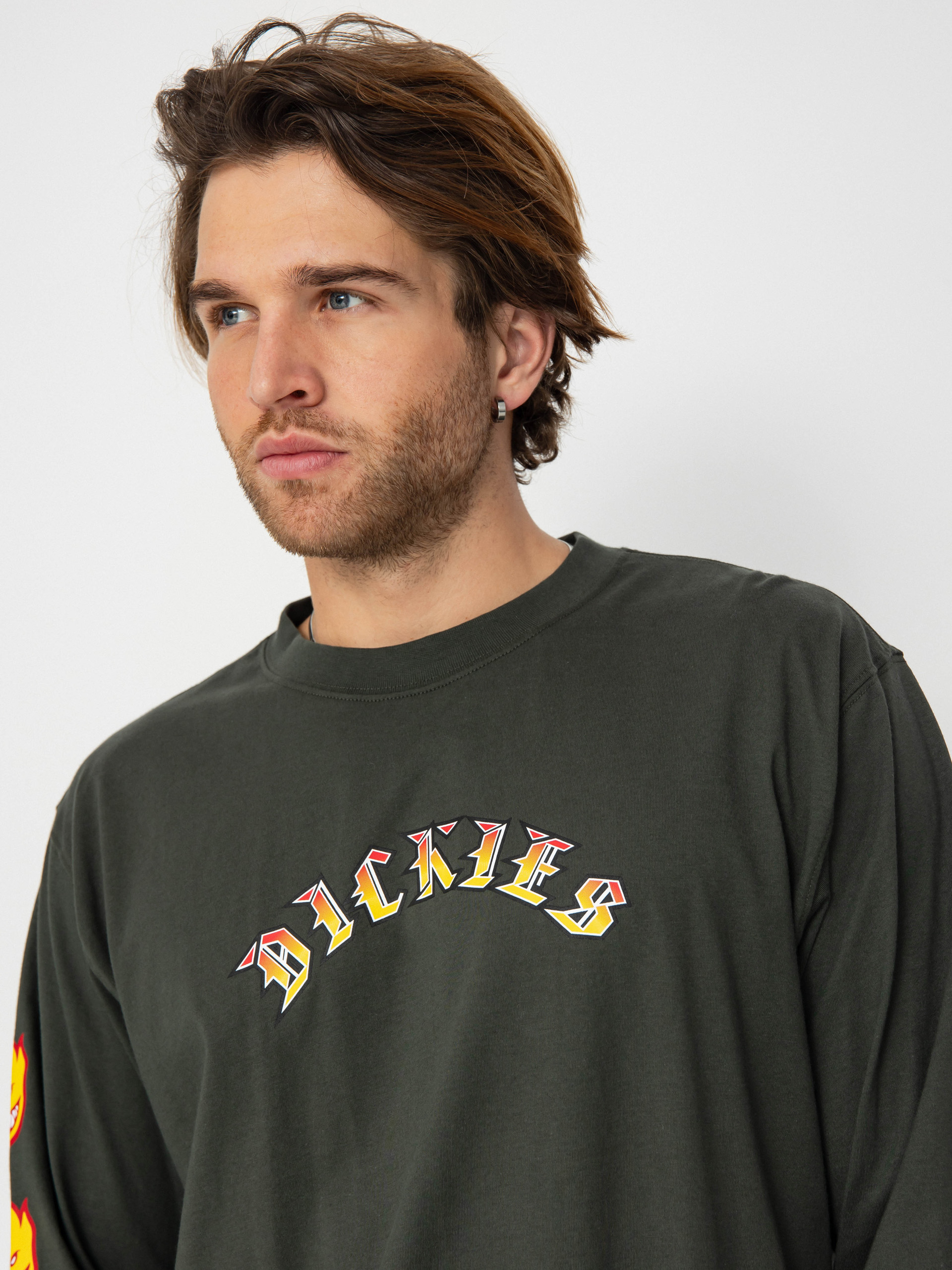 Hosszú ujjú felső Dickies X Spitfire Long Sleeve (olive green)