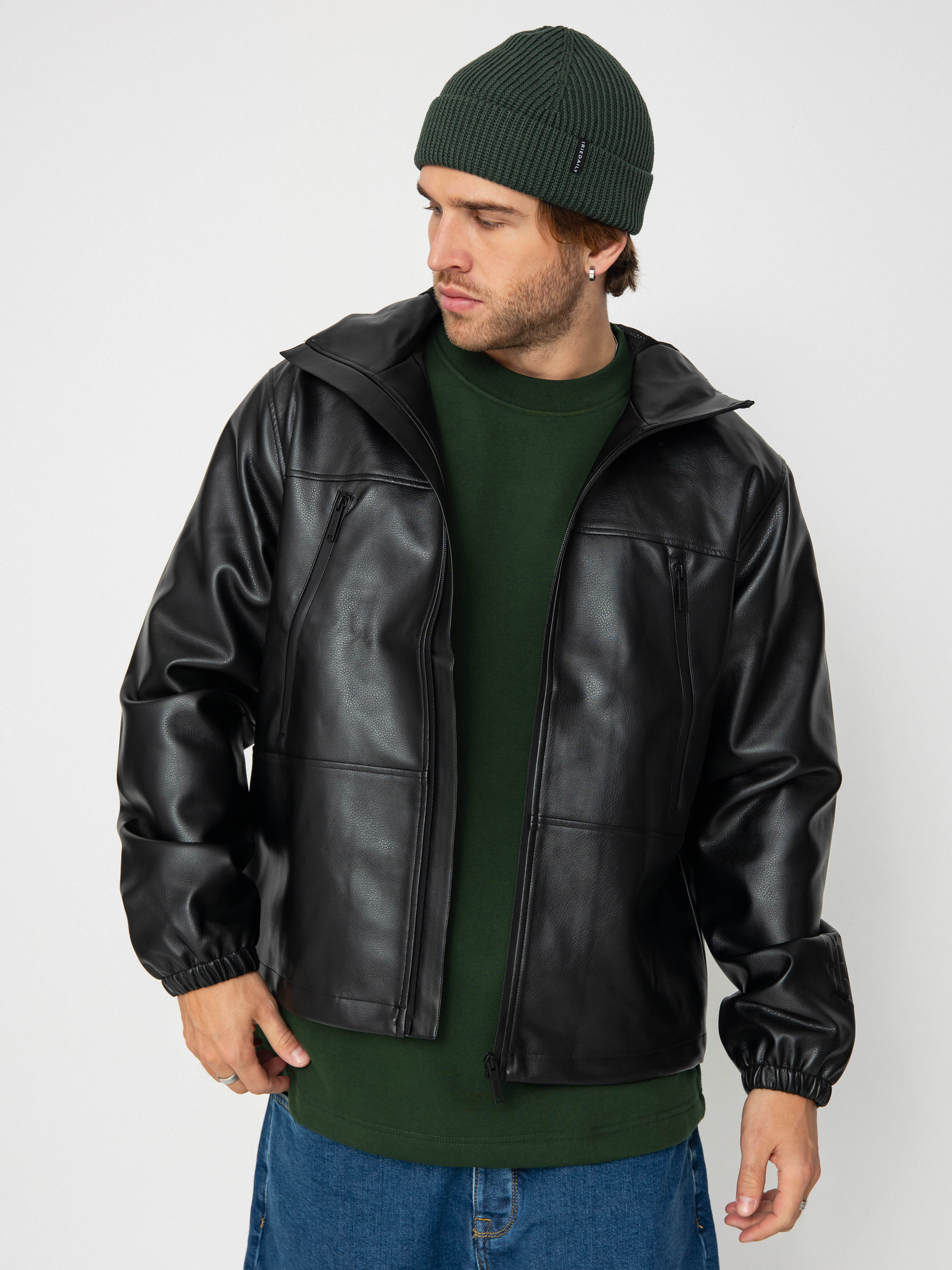 Wasted Paris Kingdom Faux Leather Windbreaker Dzseki (black)