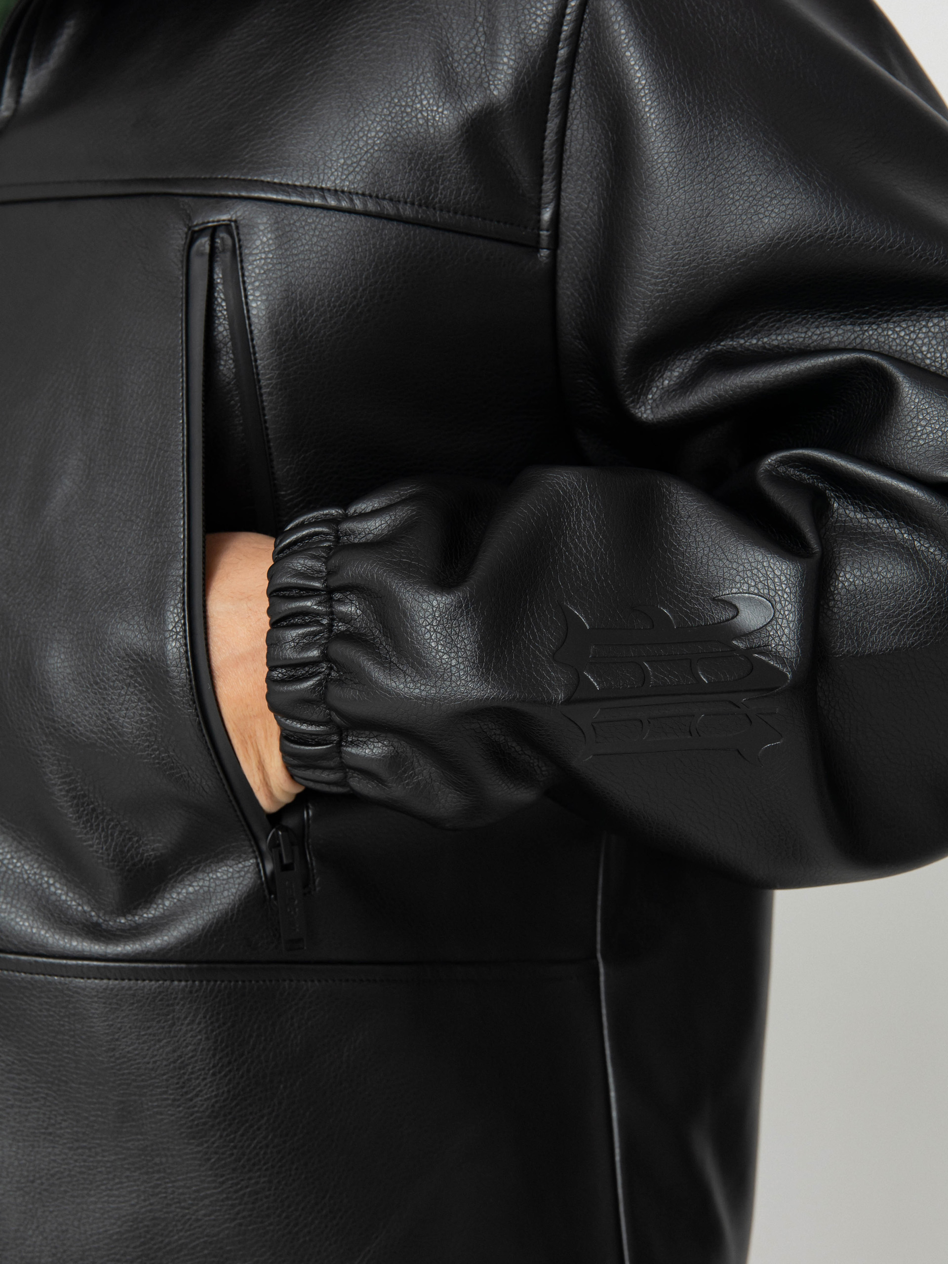 Wasted Paris Kingdom Faux Leather Windbreaker Dzseki (black)