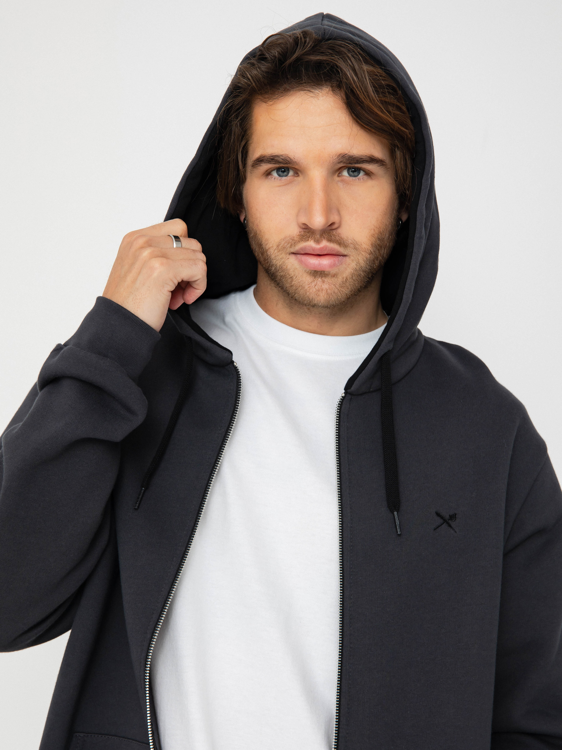 Iriedaily Mini Flag 2 ZHD Kapucnis pulóver (coal)