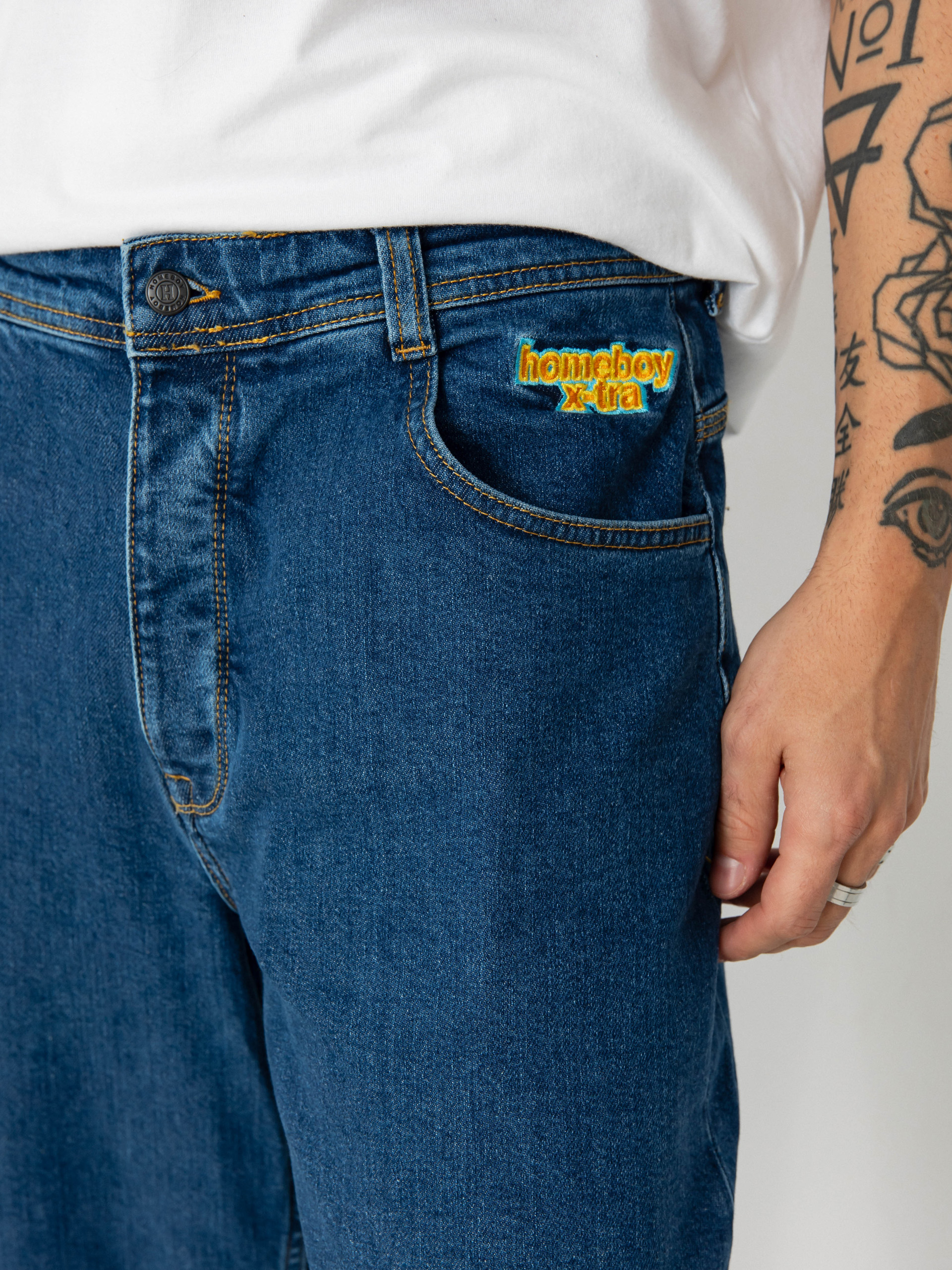 Homeboy X Tra Monster Denim Kisnadrág (washed blue)