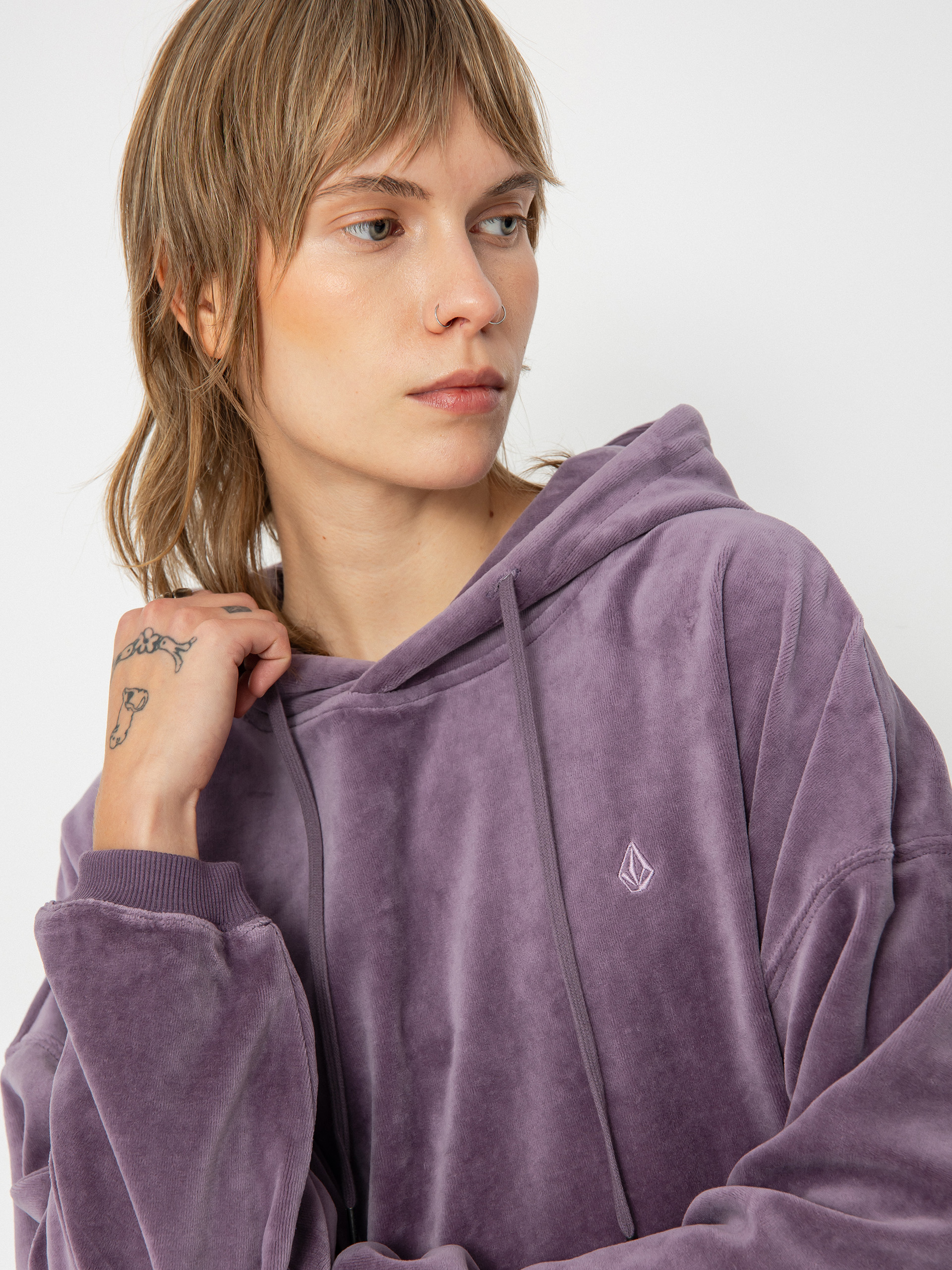 Volcom Stone Heart Up Velvet HD Wmn Kapucnis pulóver (vintage violet)