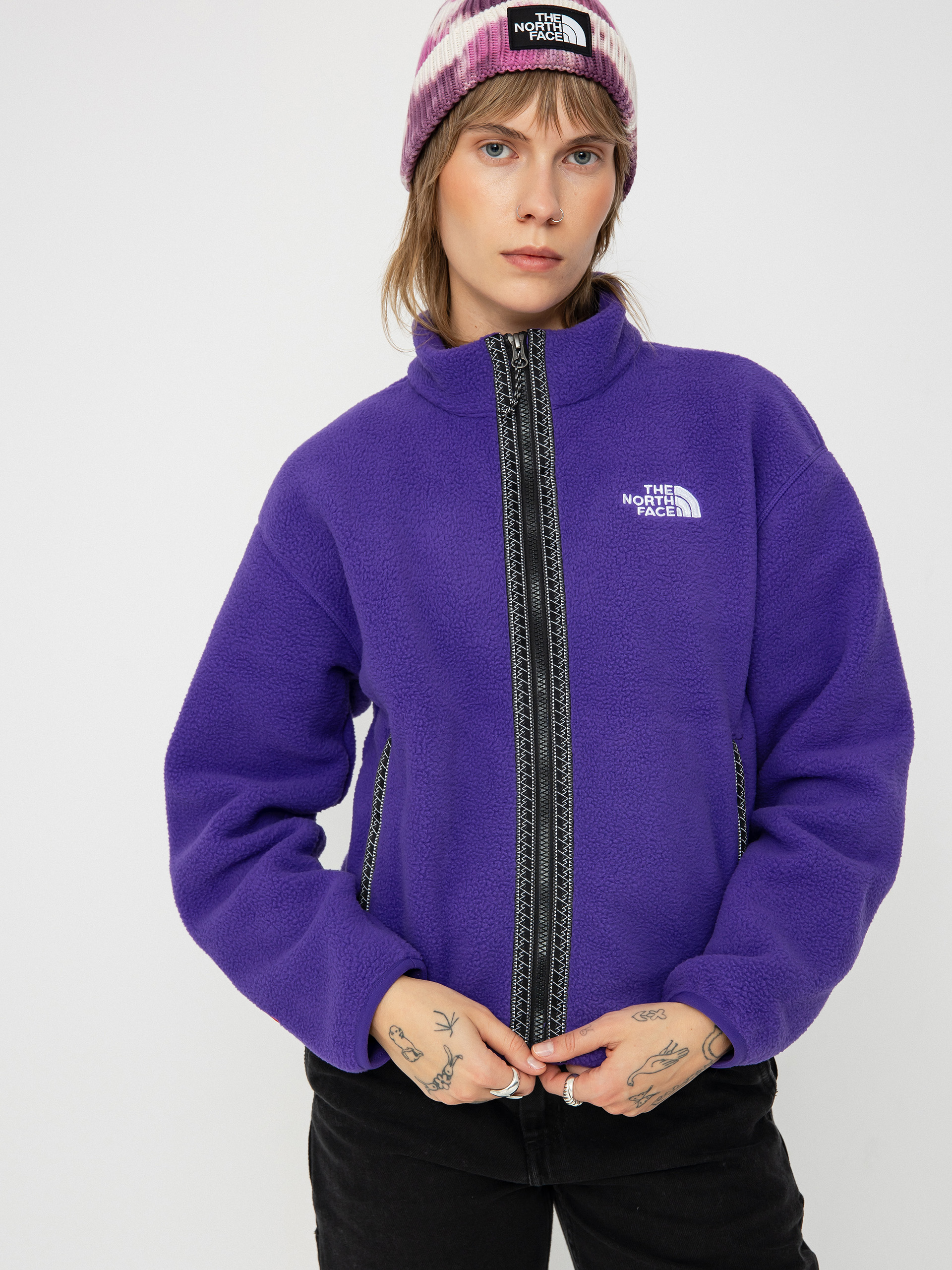 Polár pulóver The North Face Tnf Fleeski FZ Wmn (peak purple)